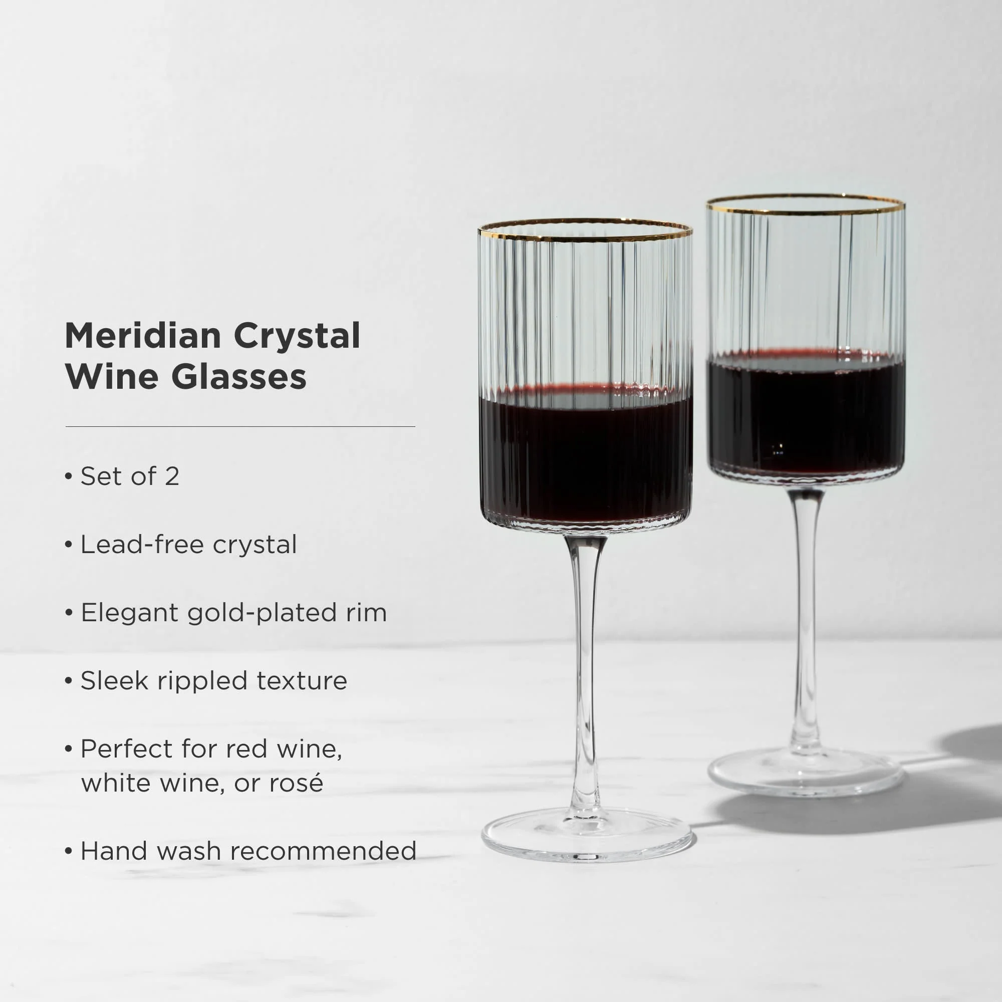 Meridian Crystal Wine Glasses Set of 2 - Image 5