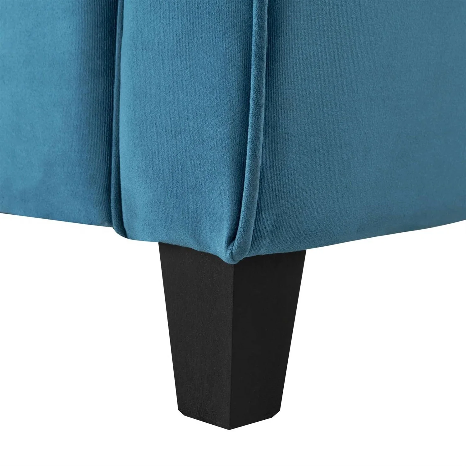3-Seater Upholstered Sofa in Blue with Button Tufted Cushions - Image 3