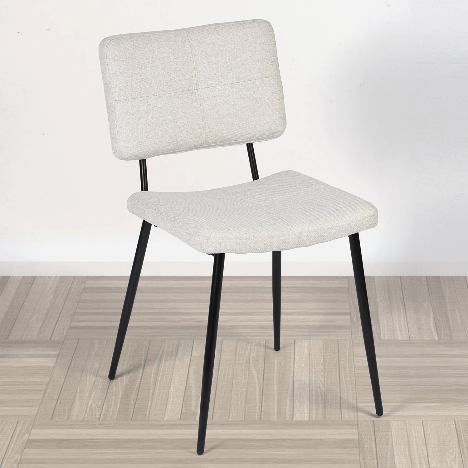 Modern 5-Piece Dining Set with Beige Upholstered Chairs - Image 9