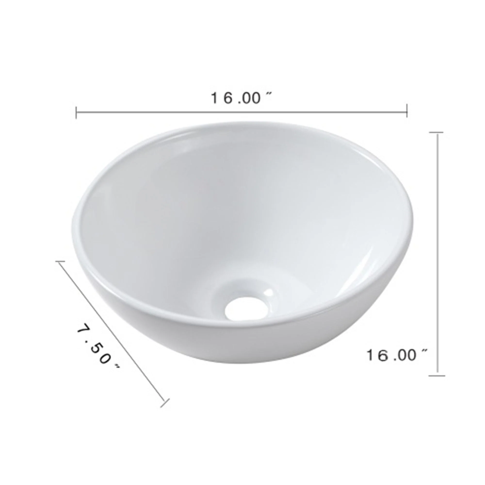 Modern Ceramic Circular Vessel Bathroom Sink by Couch - Image 8