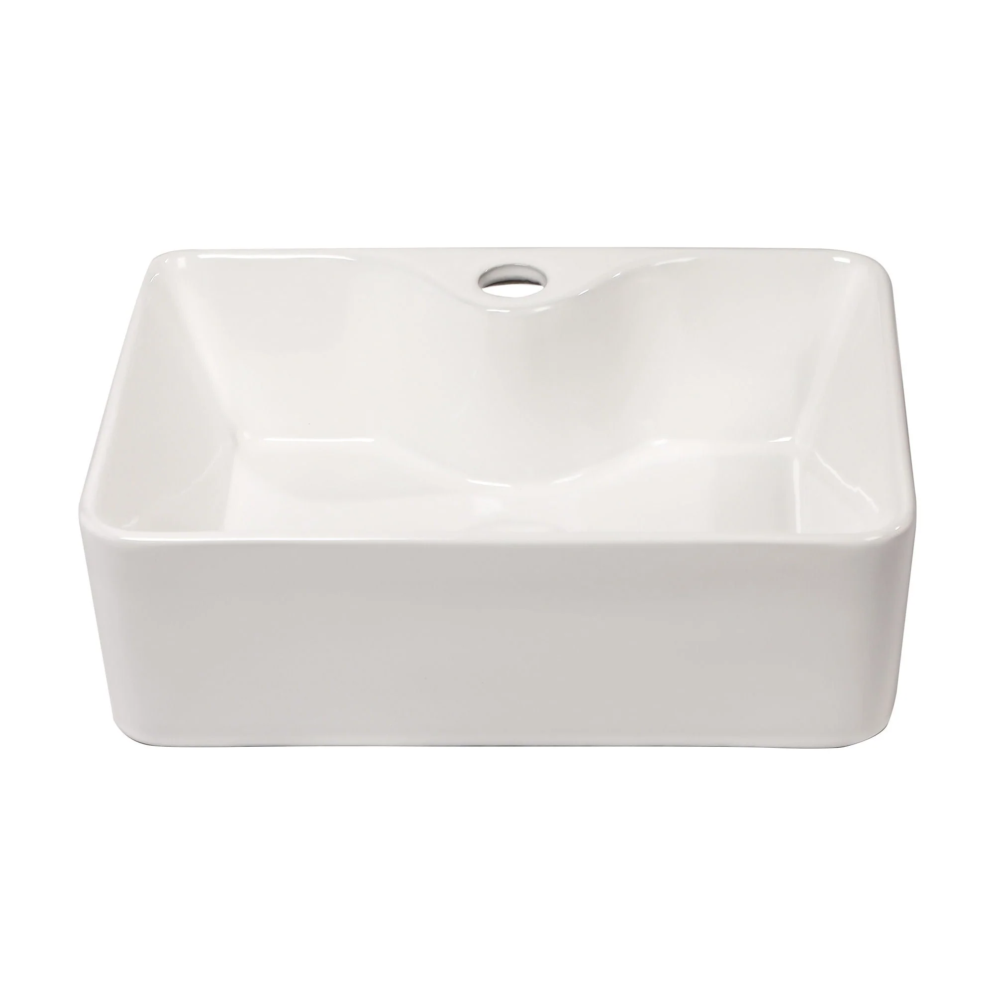 Modern Ceramic Rectangular Vessel Bathroom Sink by Couch - Image 2