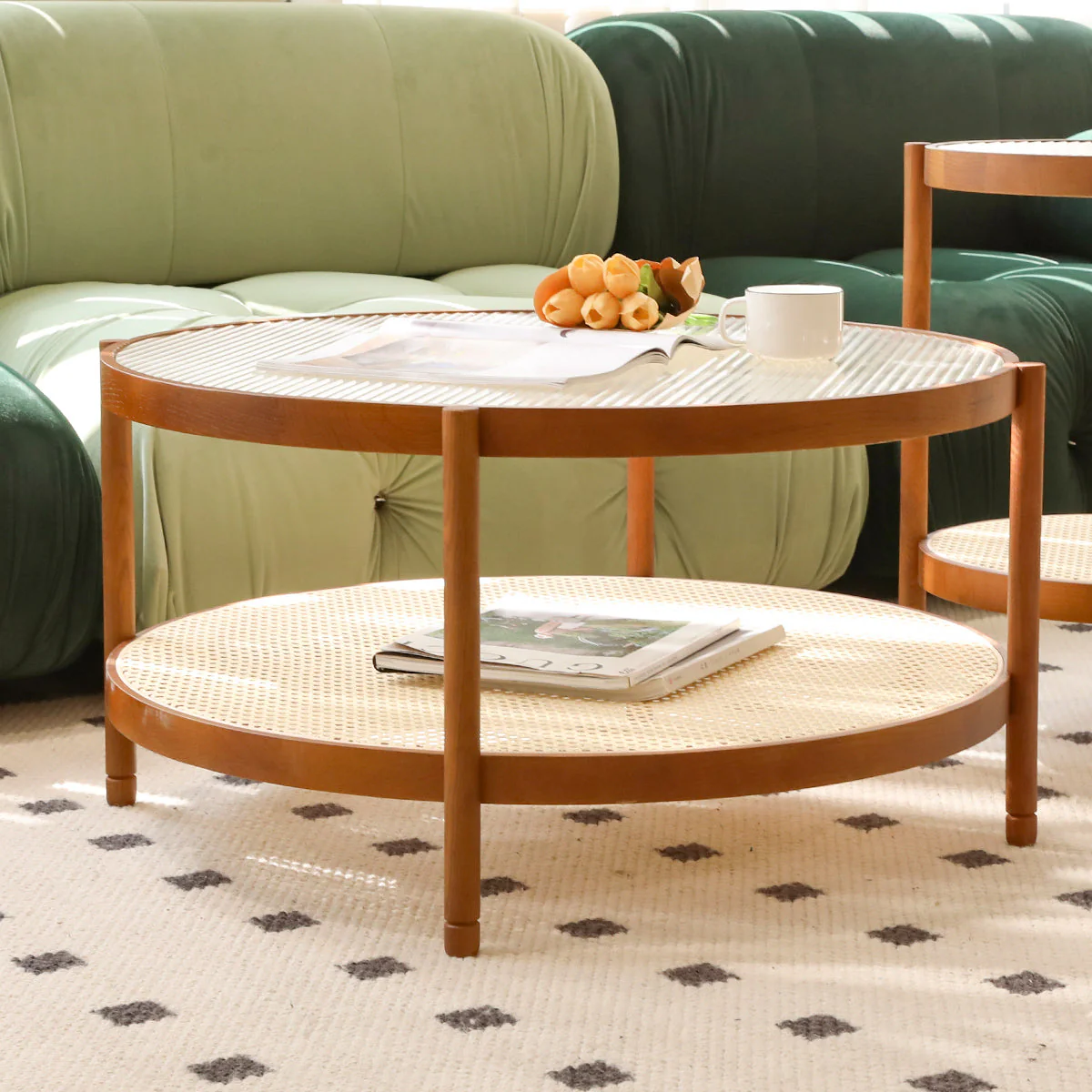 Farmhouse Coffee Table Set, Side End Table - Image 12