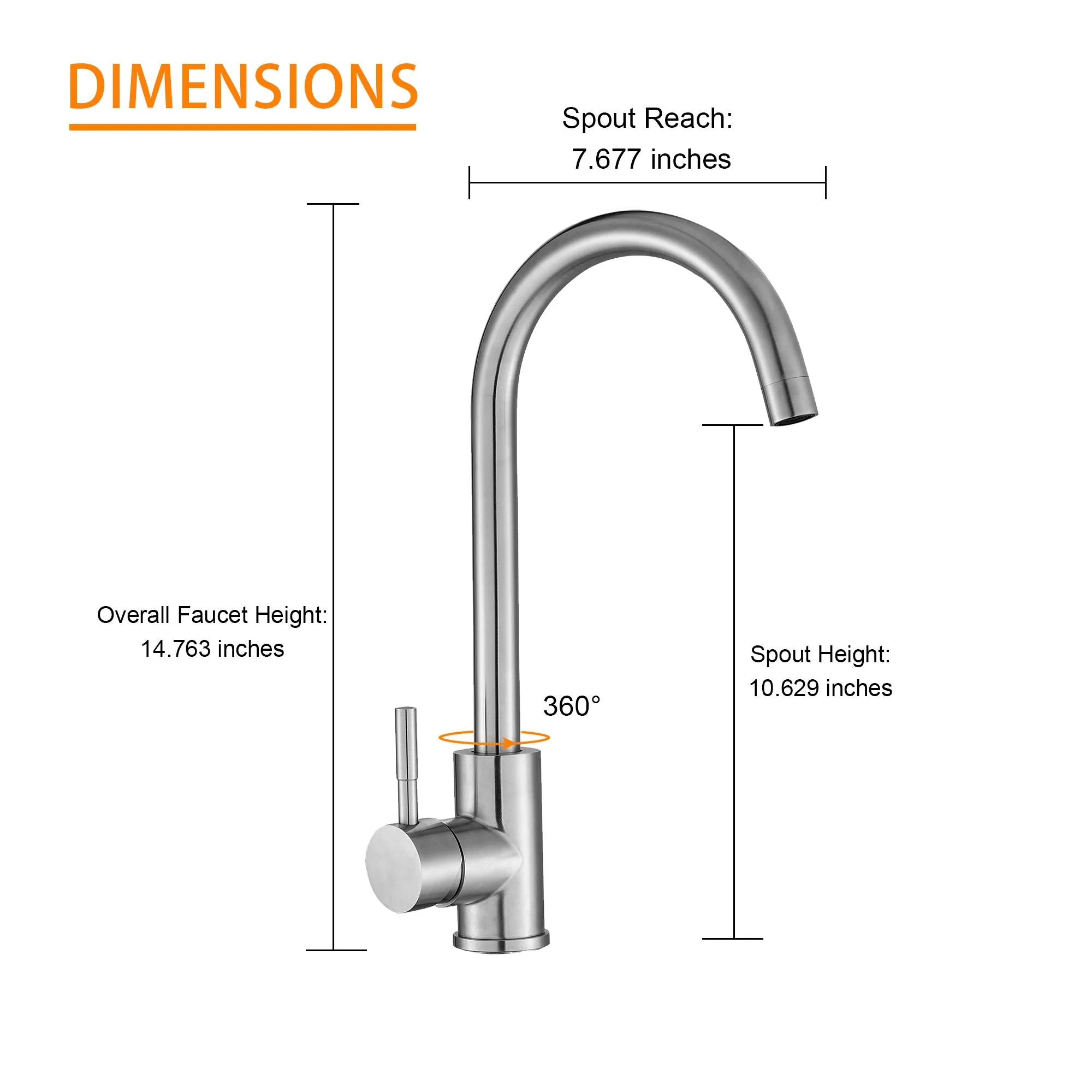 Kitchen Sink Faucet With Single Handle - Image 8