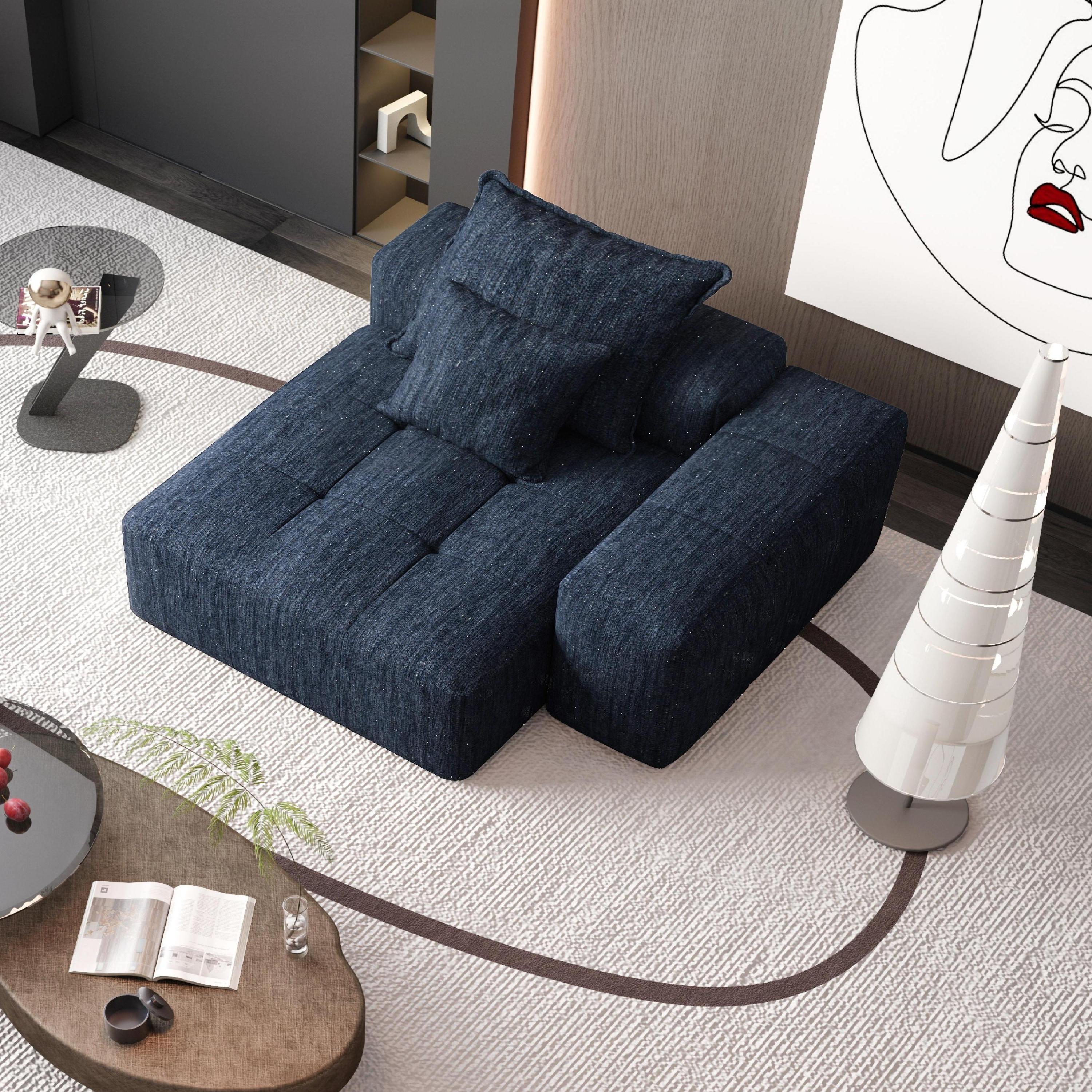 Modern Oversized Modular Sectional Sofa with 2 Pillows