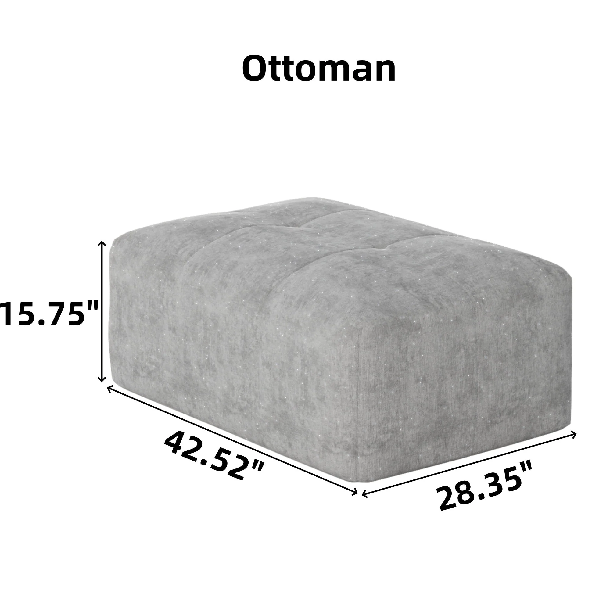 Oversized Modular Sectional Sofa with 2 Pillows - Image 5