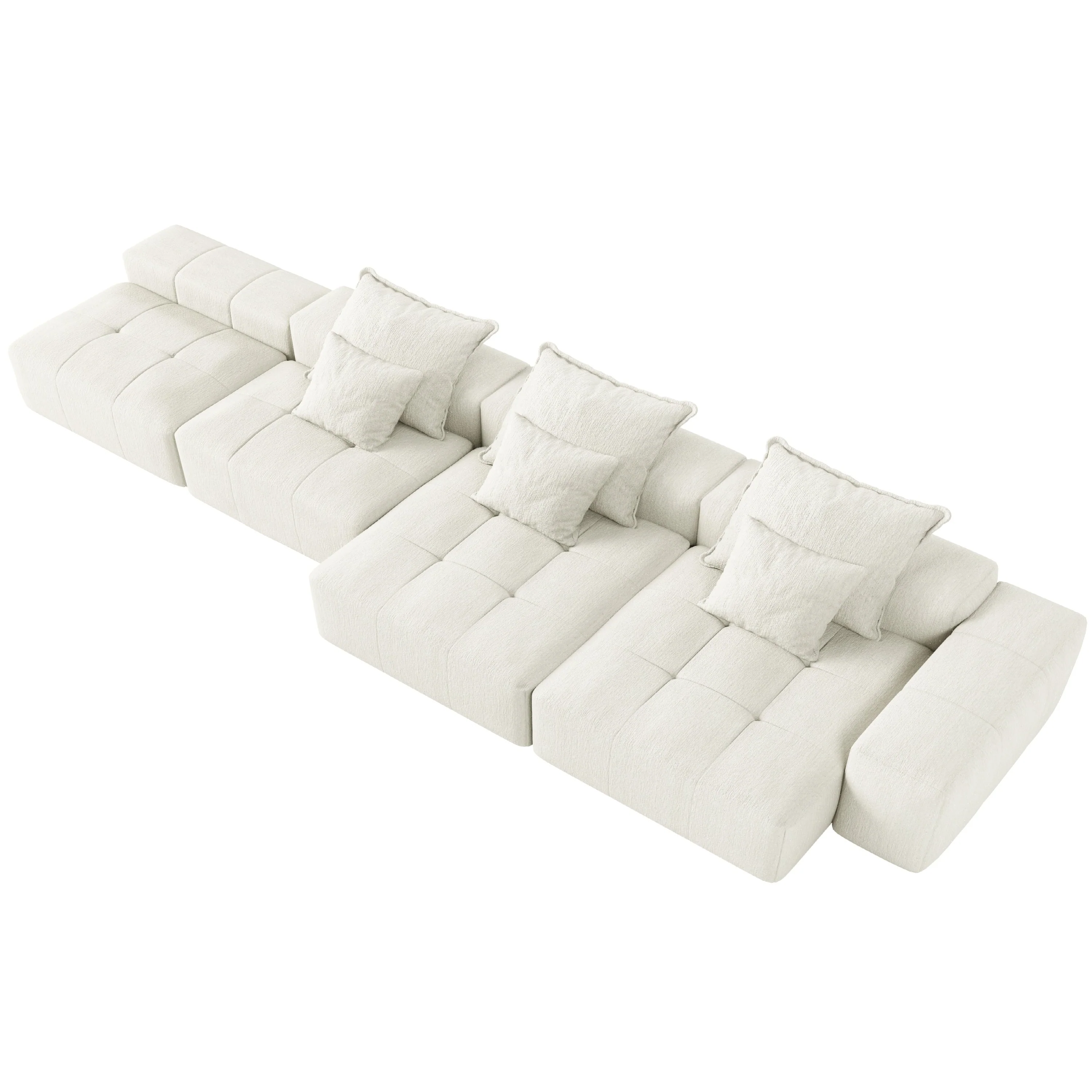 Modern Oversized Modular Sectional Sofa, with 6 Pillows, Beige - Image 17