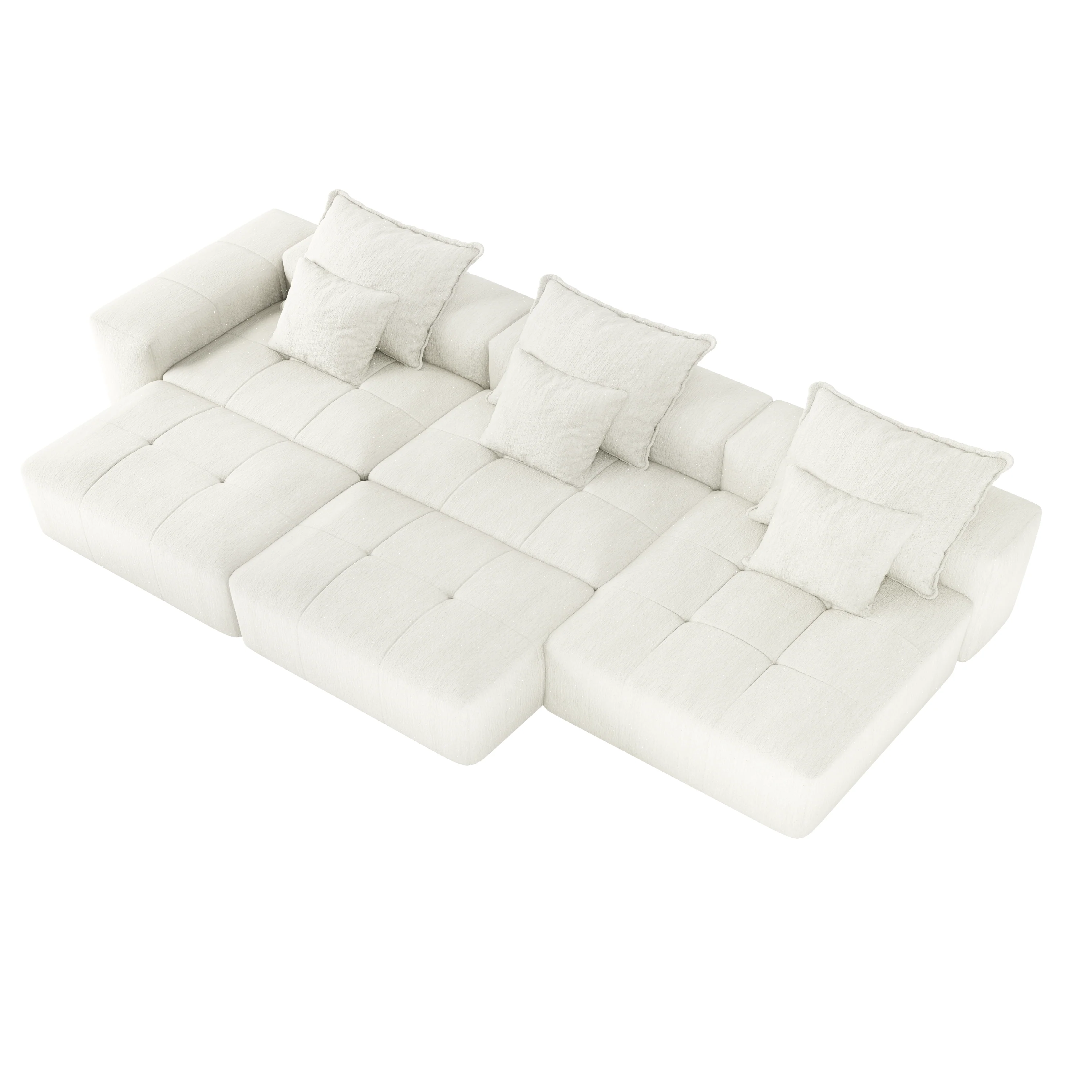 Modern Oversized Modular Sectional Sofa, with 6 Pillows, Beige - Image 17