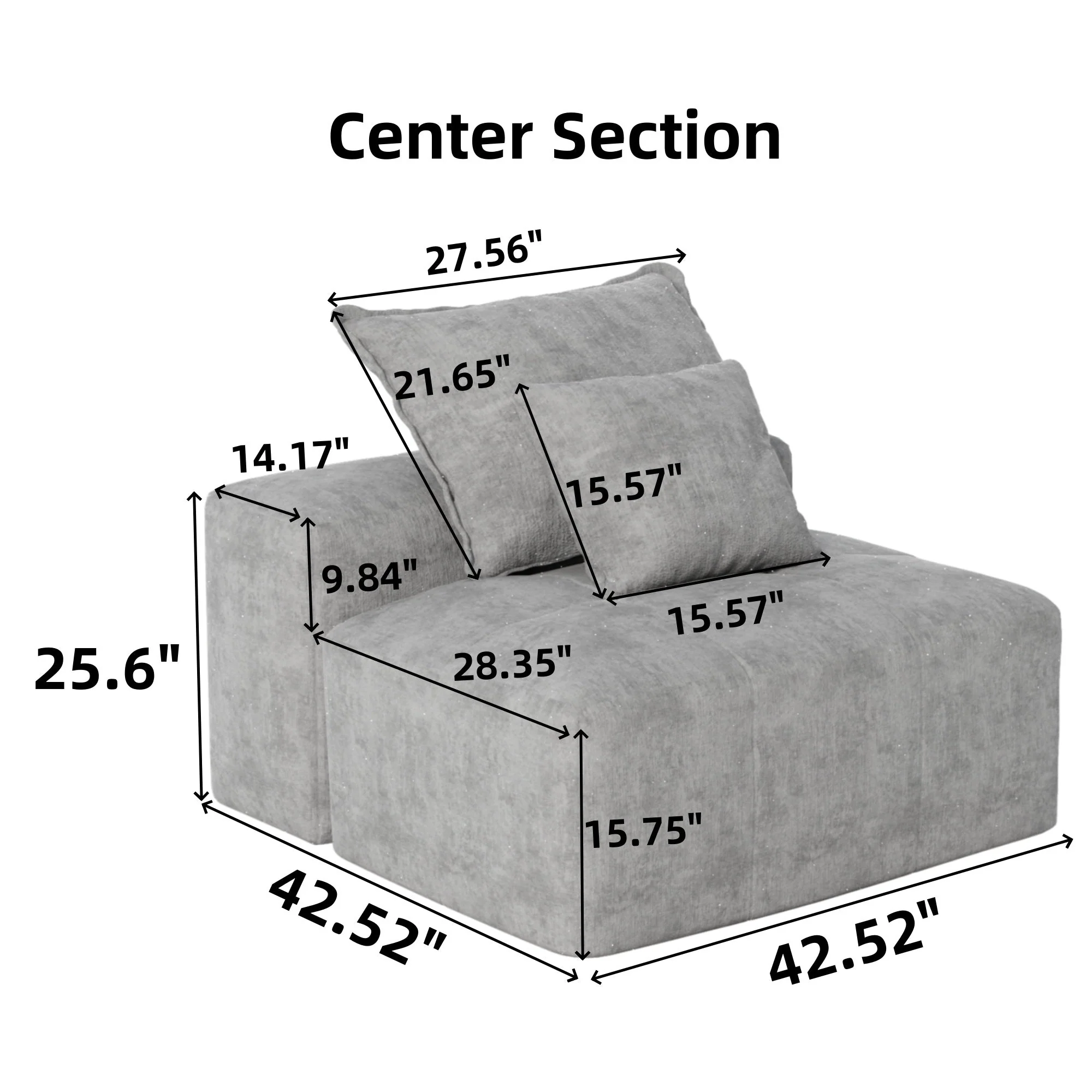Oversized Modular Sectional Sofa with 8 Pillows, Black - Image 18