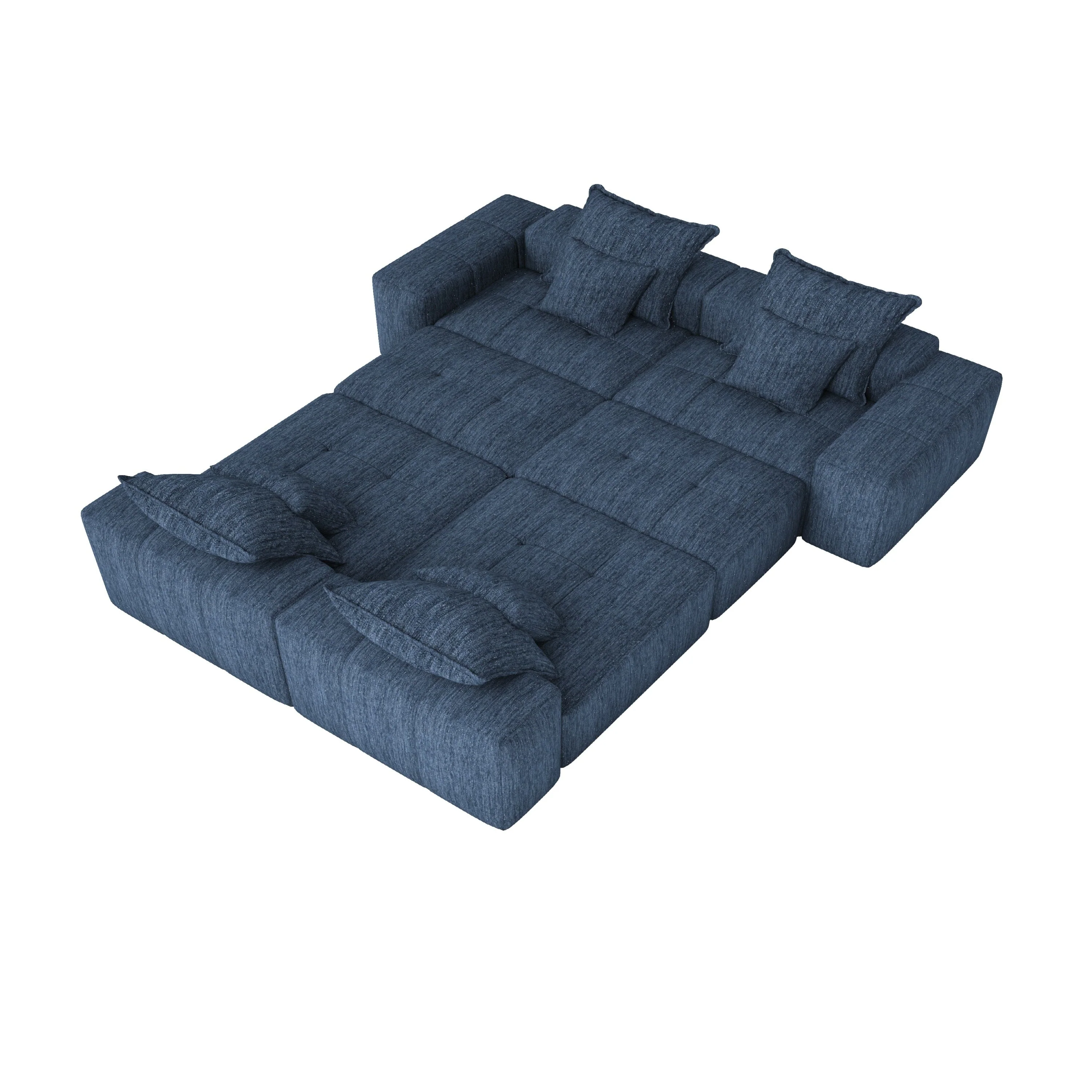 Modern Oversized Modular Sectional Sofa, Blue - Image 22