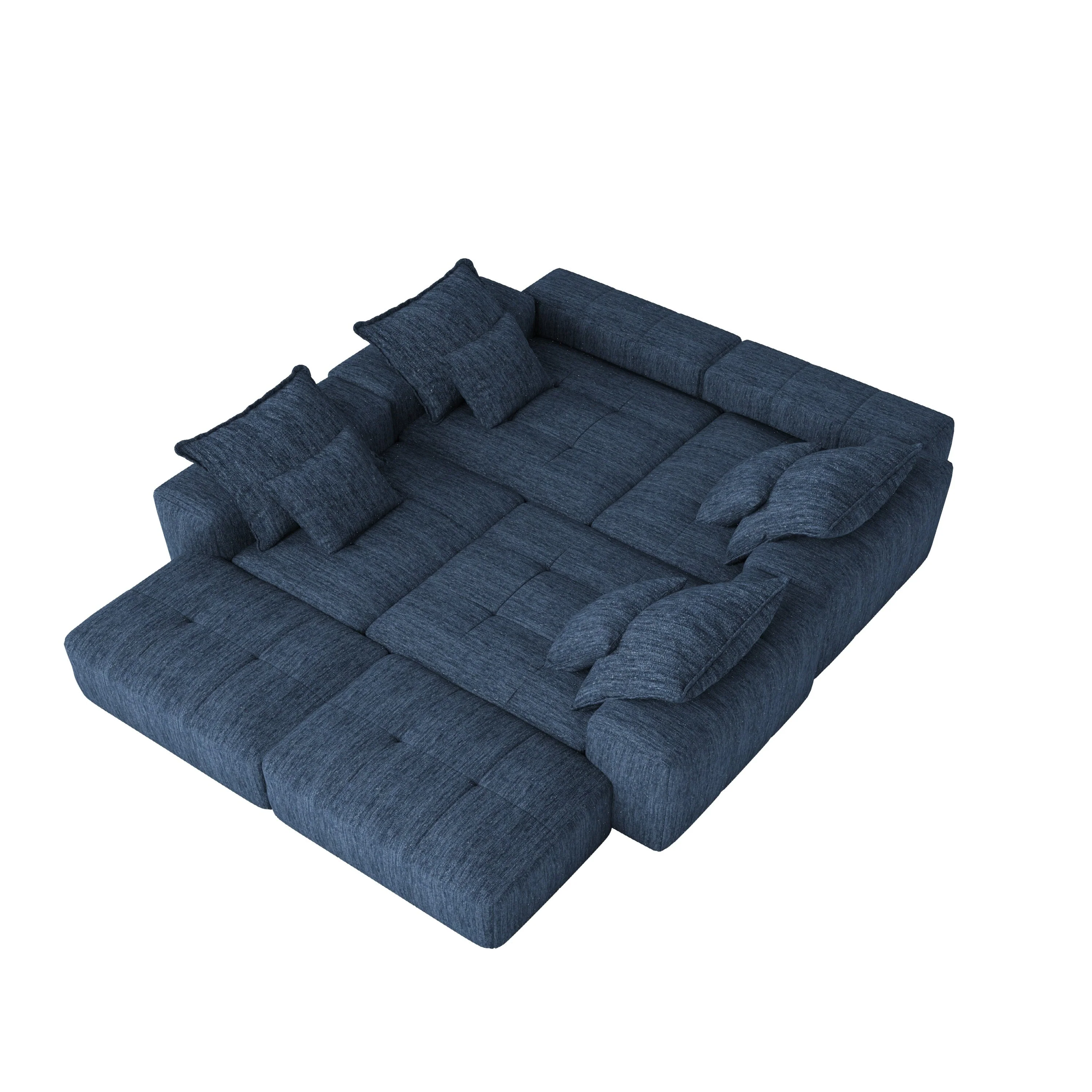 Modern Oversized Modular Sectional Sofa, Blue - Image 23
