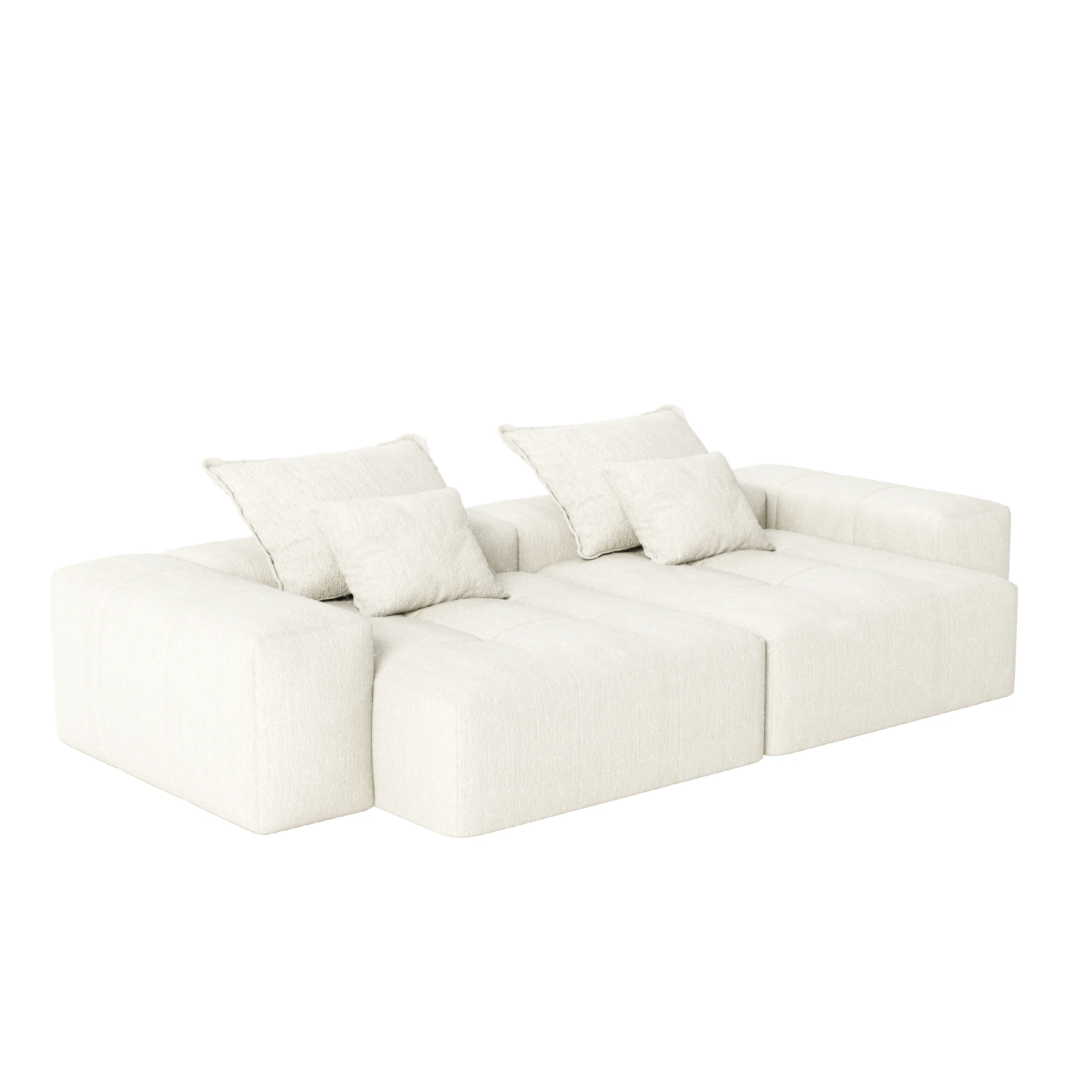 Oversized Modular Sectional Sofa with 2 Chaise Lounge, 4 Pillows, Beige - Image 13
