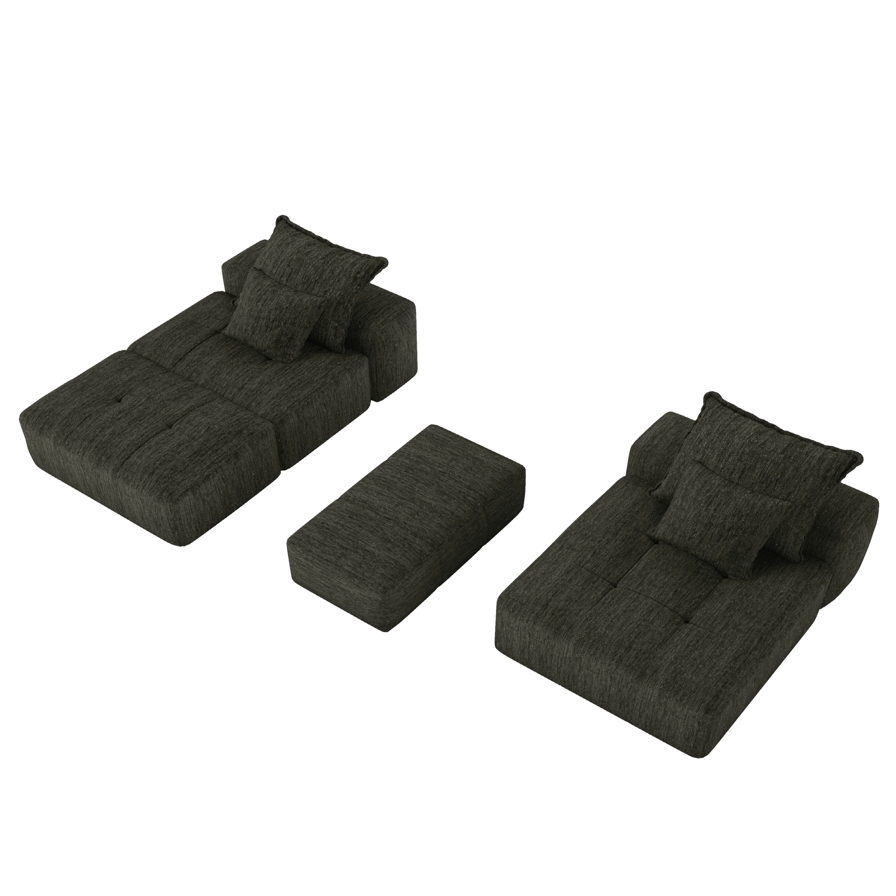 Oversized Modular Sectional Sofa with Ottoman and 4 Pillows - Image 18