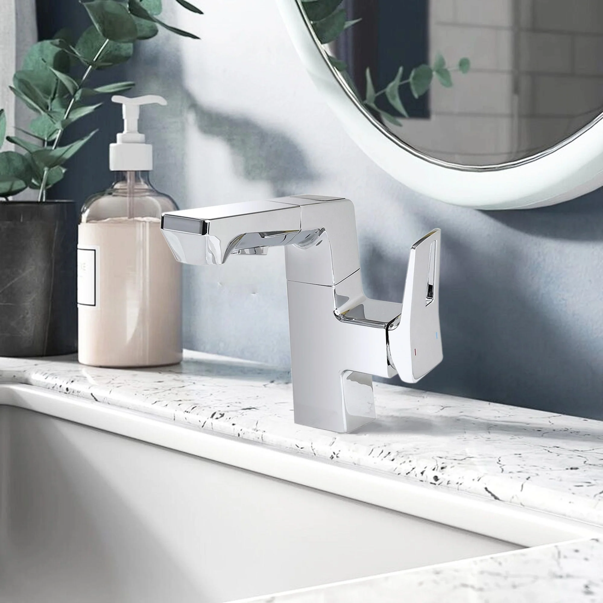 Modern Smart LED Bathroom Faucet With Temperature Digital Display & Pull Down Sprayer - Image 5