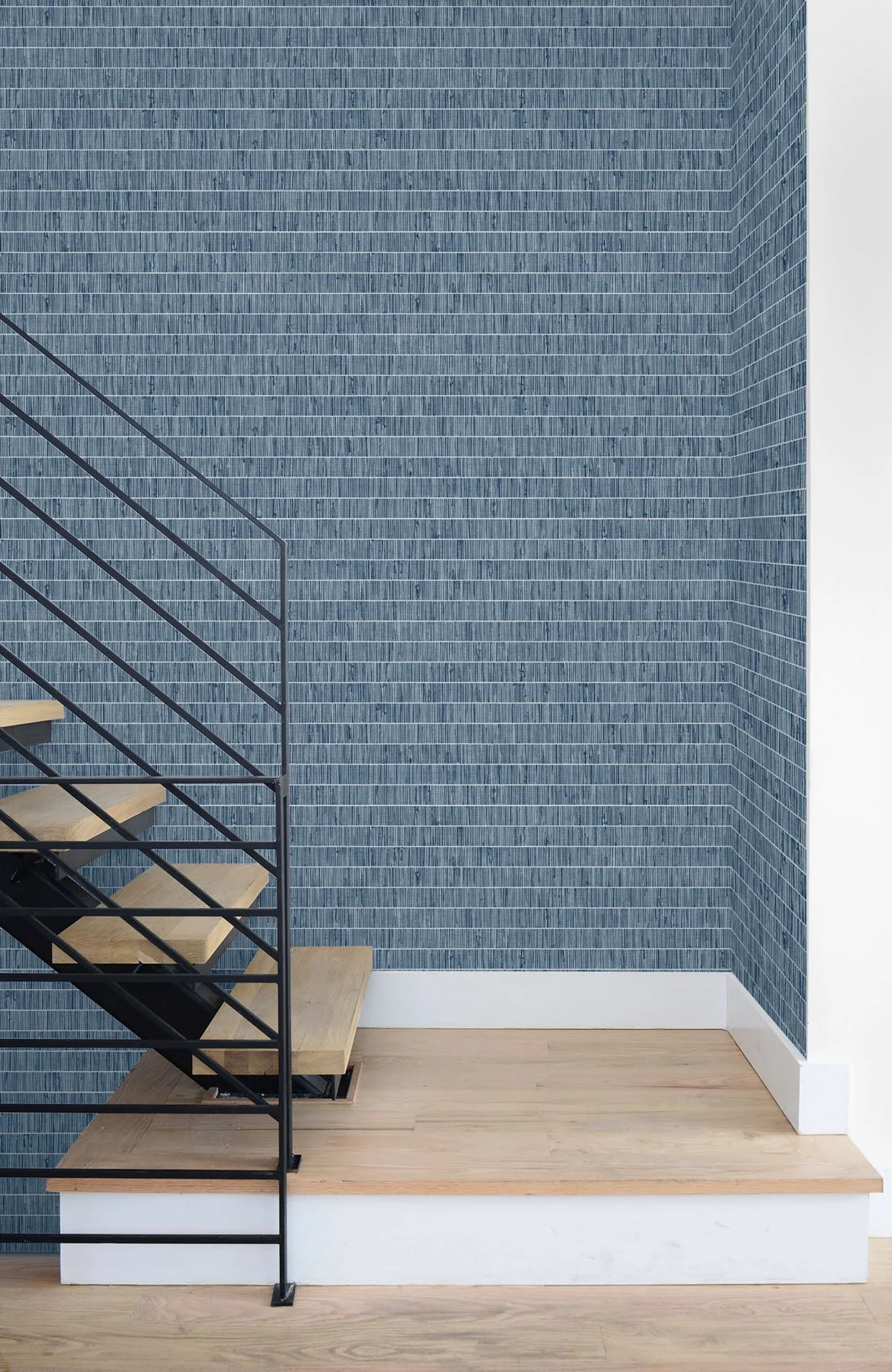 More Textures Blue Grass Band Shimmer Embossed Vinyl Unpasted Wallpaper - Image 22