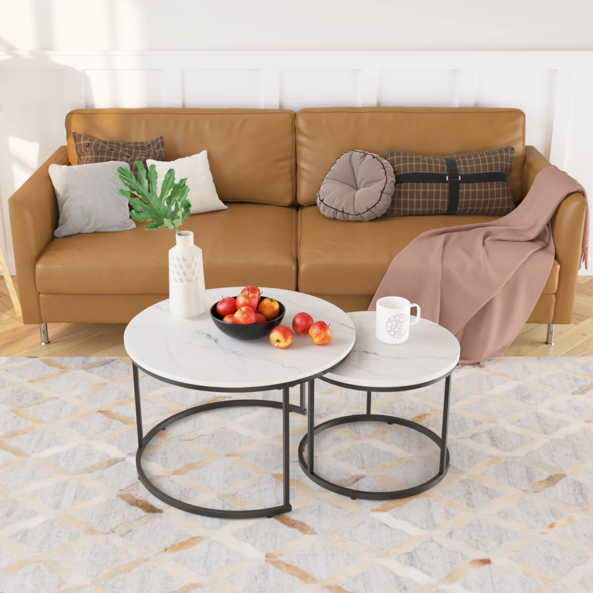 Nesting Coffee Table Set of 2, 27.6inch - Image 6