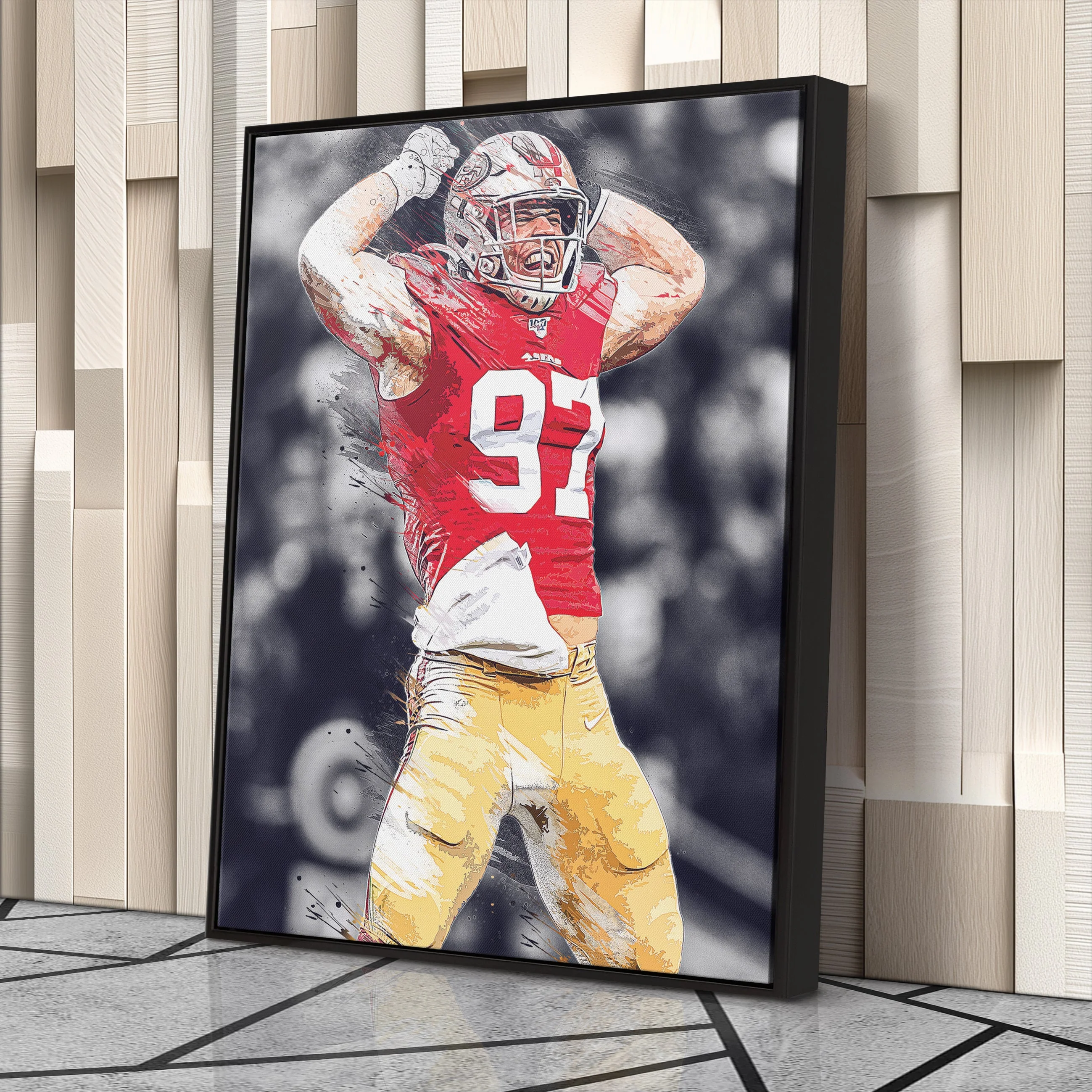 Nick Bosa Canvas Art – 49ers NFL Celebration Wall Decor - Image 4