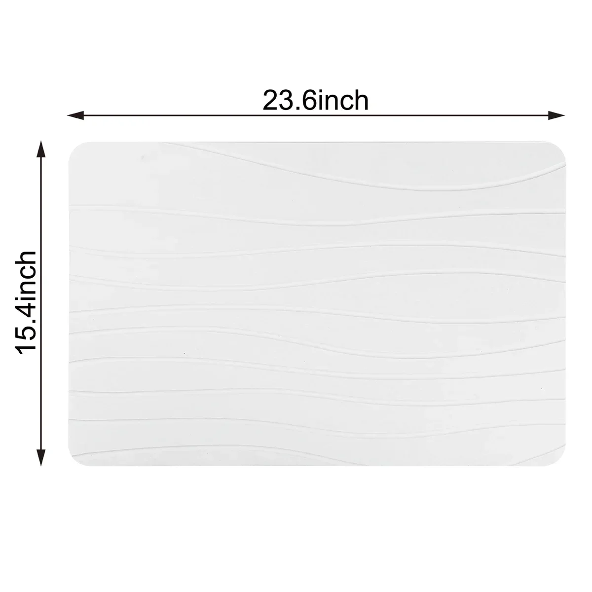 Off White Wave Stone Bath Mat - 24"x15" - Image 9