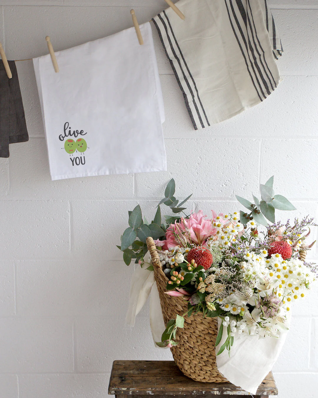 Olive You Kitchen Tea Towel - Image 4