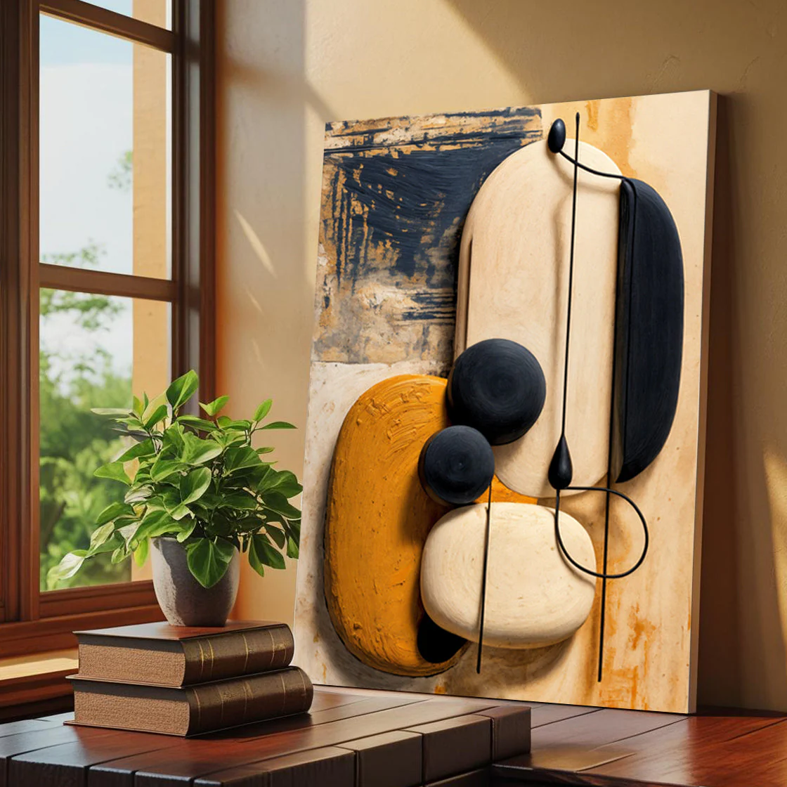 Orange Abstract Harmony Wall Art - Image 5
