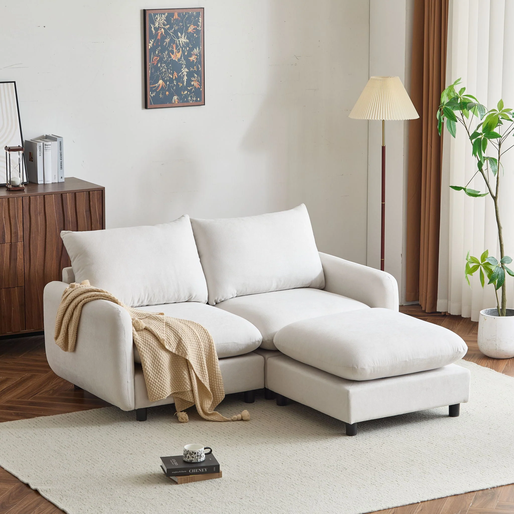 Oversize Modular Sectional Sofa Couch With Ottoman
