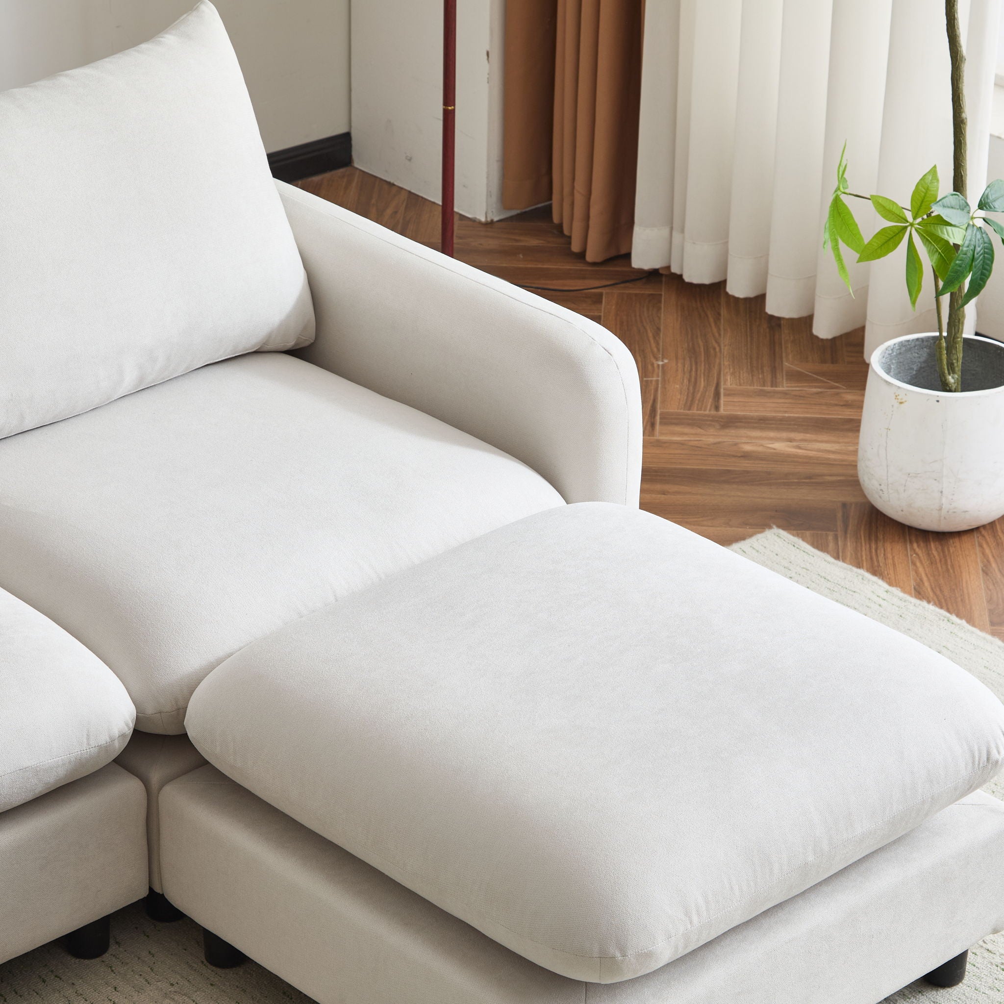 Oversize Modular Sectional Sofa Couch With Ottoman - Image 5