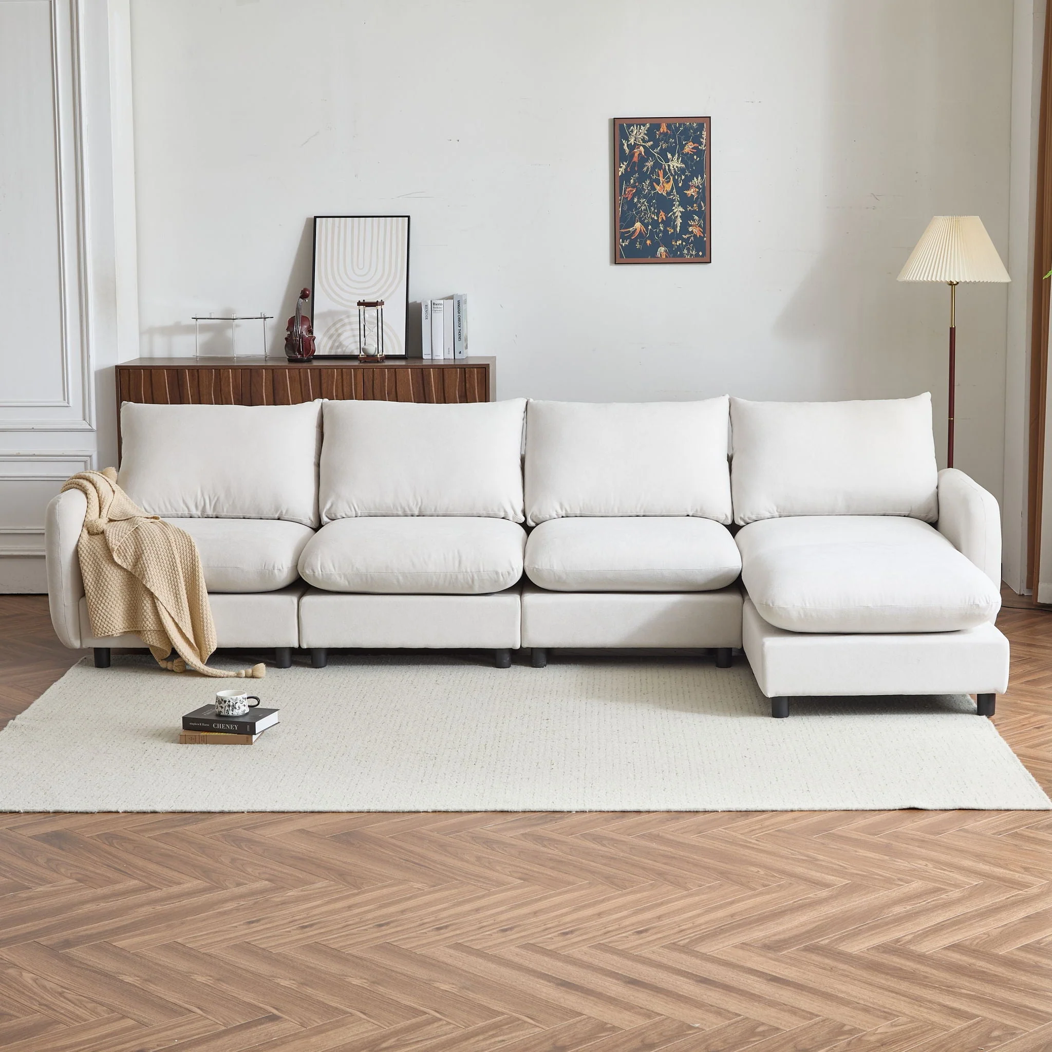 Oversize Modular Sectional Sofa Couch With Ottoman - Image 6