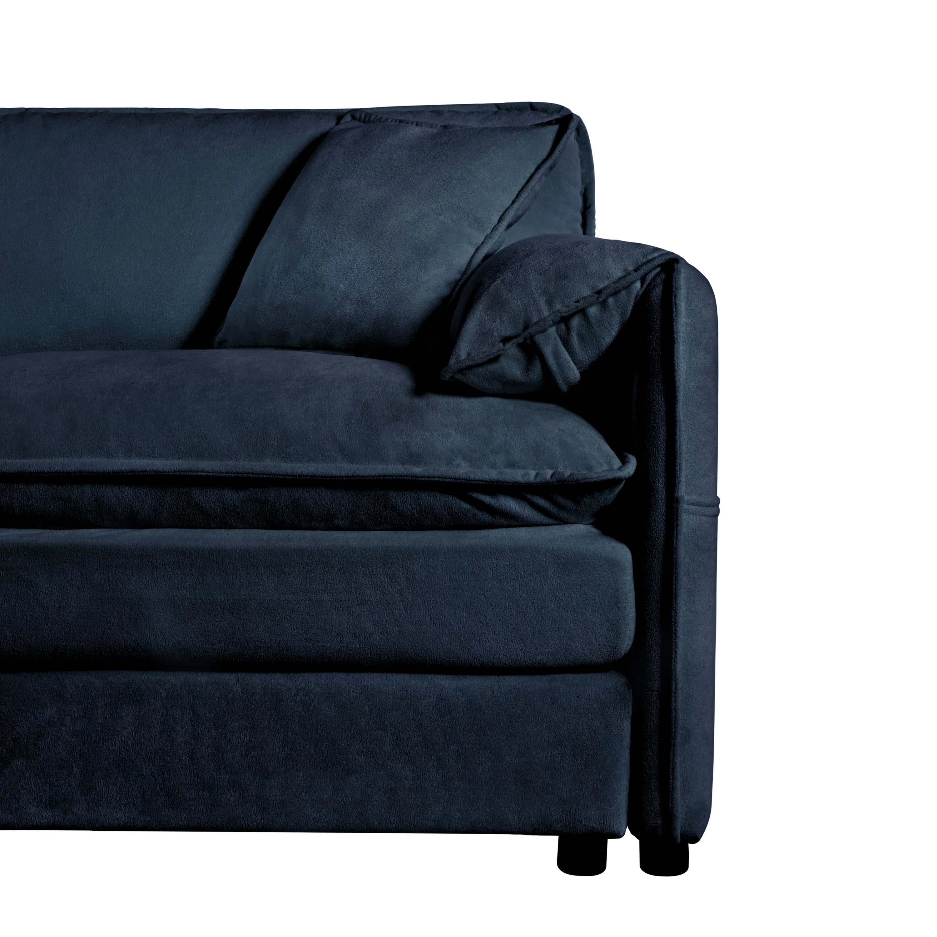 Oversized Deep Seat Sectional Sofa with 3 Ottomans & Pillows, Blue - Image 13