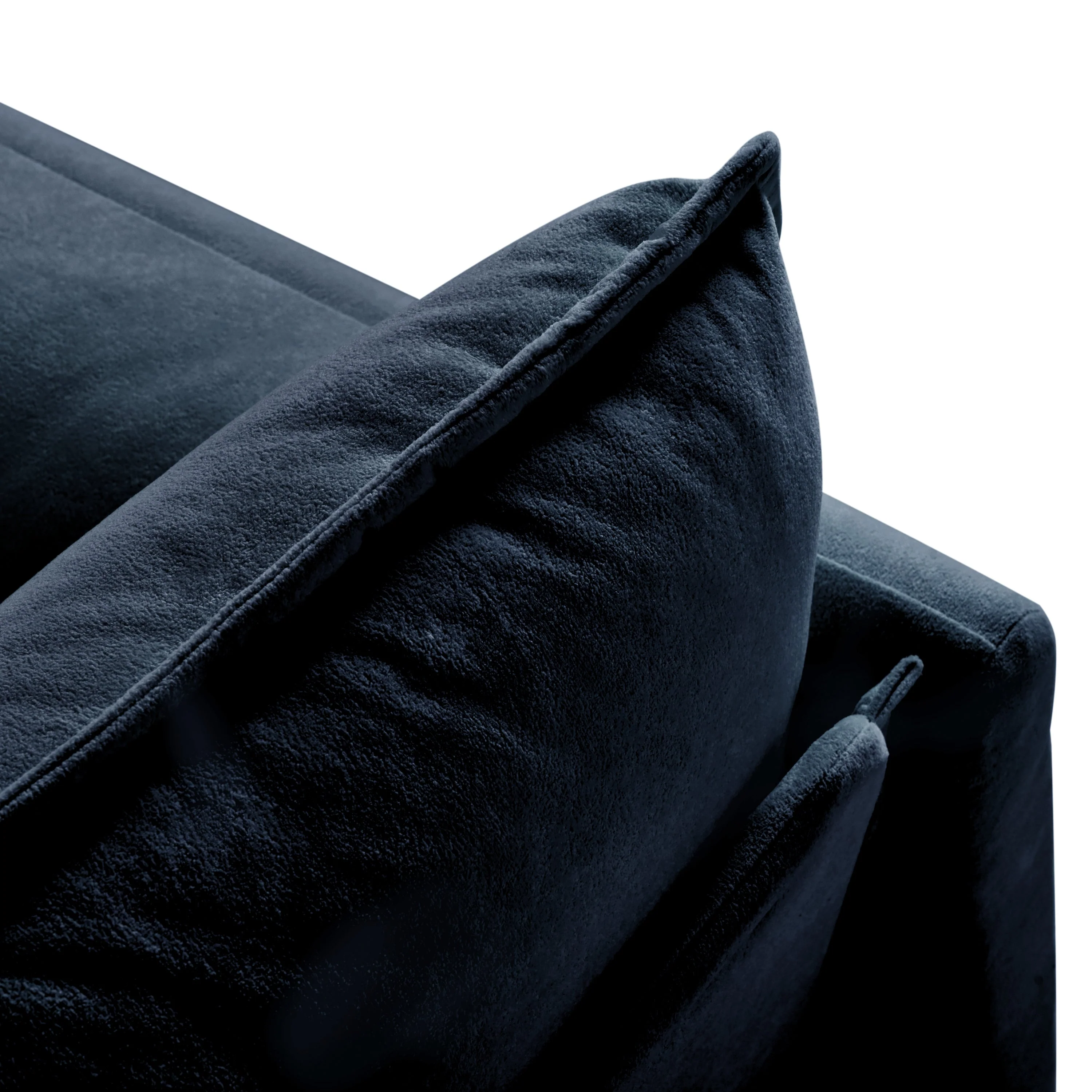 Oversized Deep Seat Sectional Sofa with 3 Ottomans & Pillows, Blue - Image 15