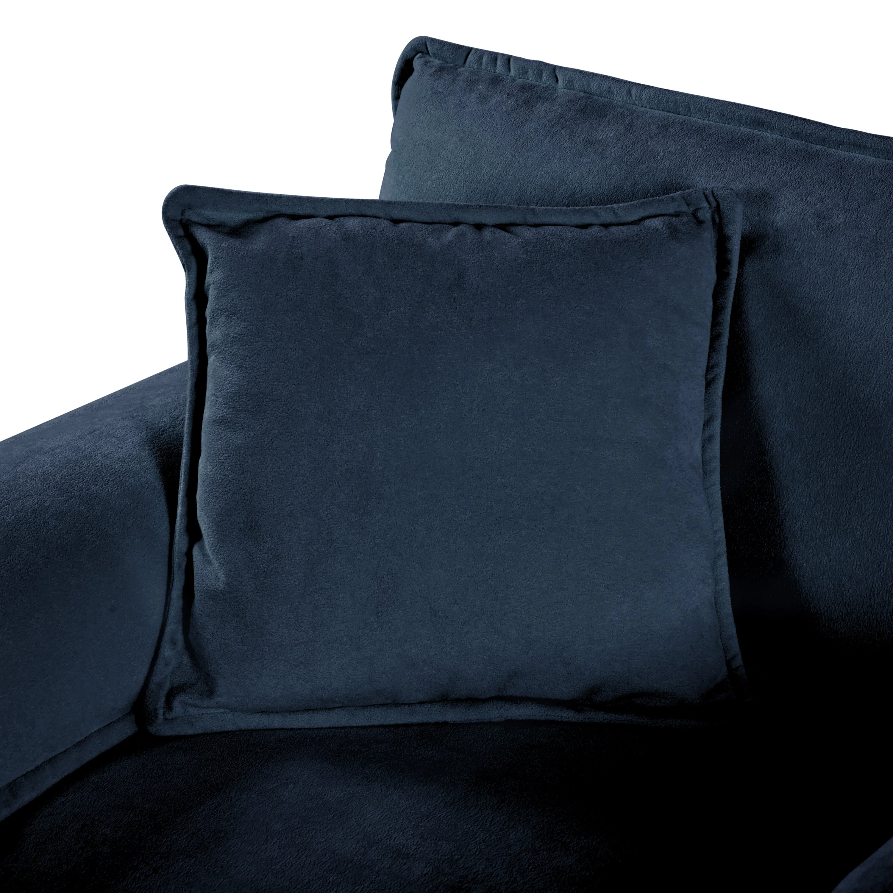 Oversized Deep Seat Sectional Sofa with 3 Ottomans & Pillows, Blue - Image 19
