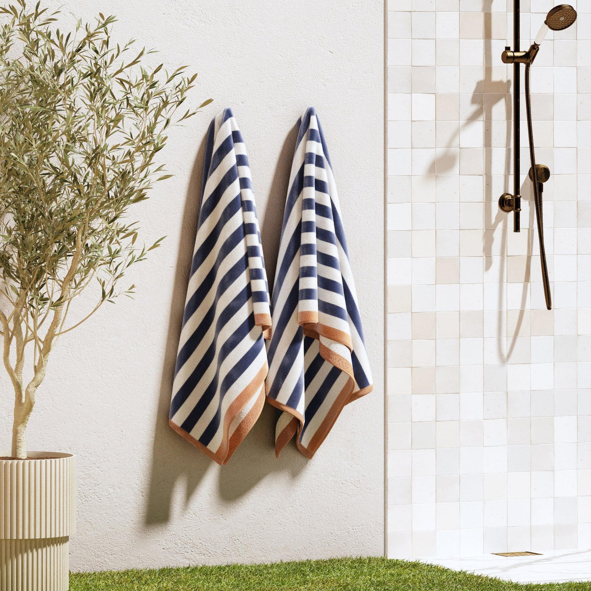 Oversized Striped Border Cabana Beach Towel - Santa Cruz - Image 27