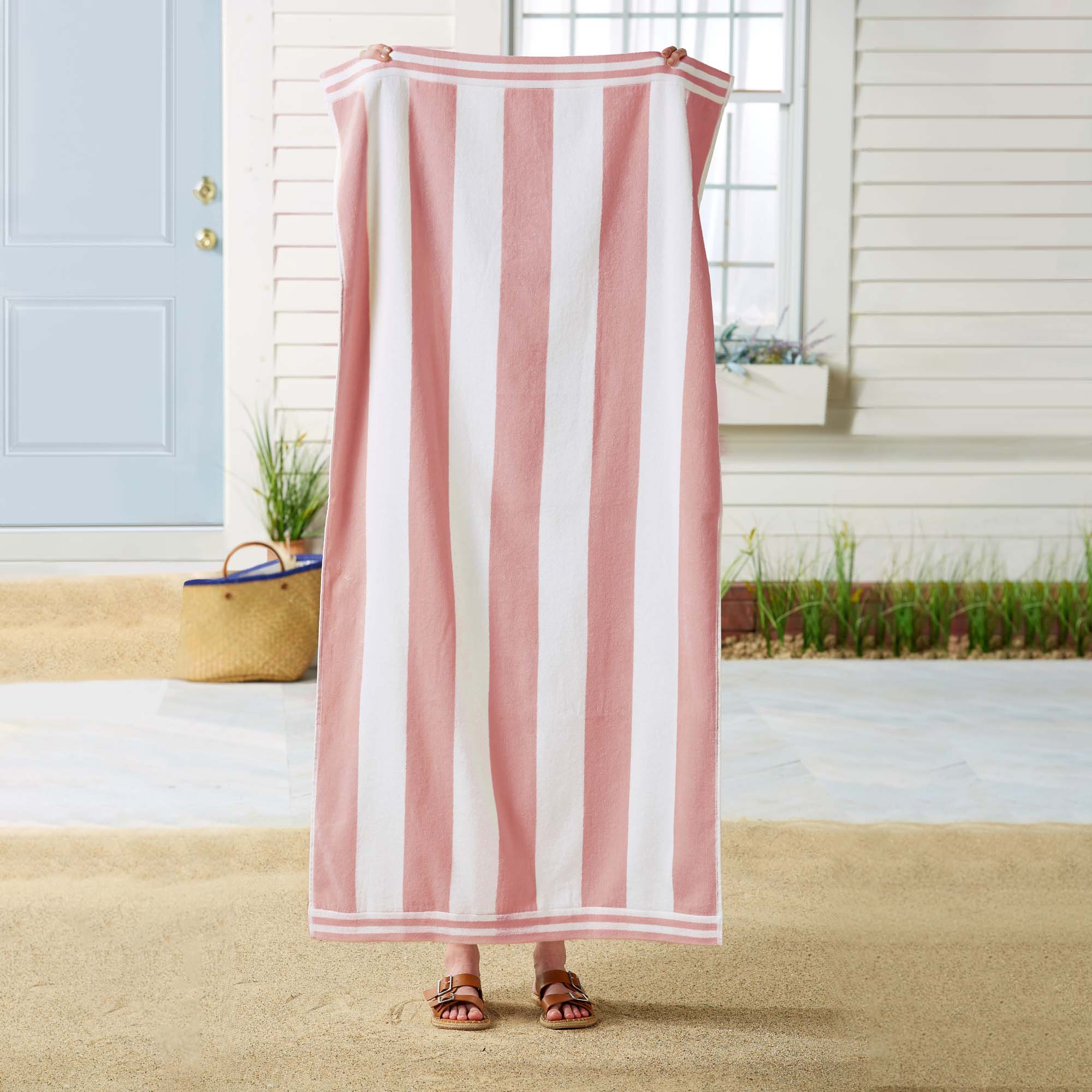 Oversized Striped Cabana Beach Towel - Edgartown Collection - Image 45