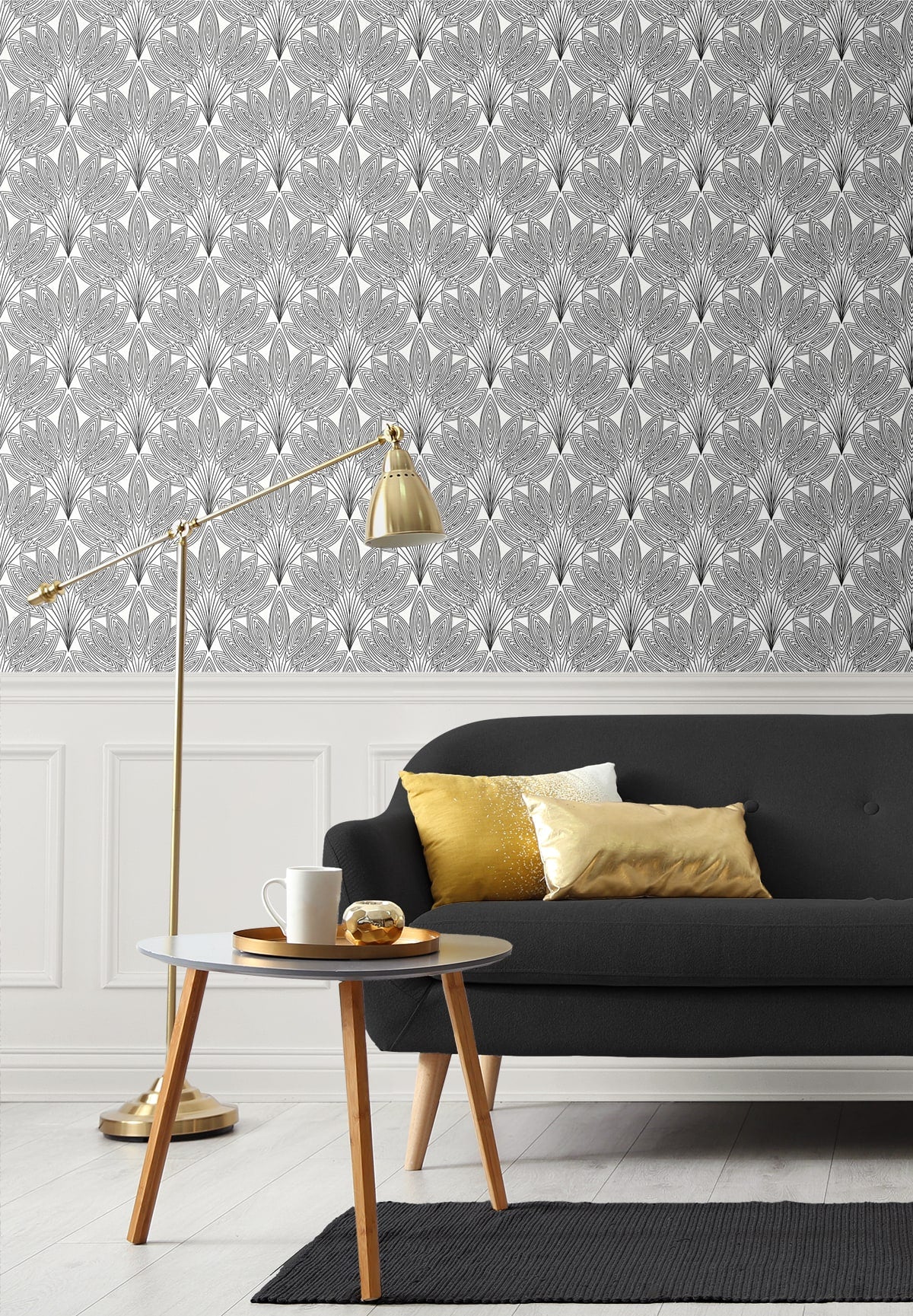 Peacock Leaves Premium Screen Printed Peel and Stick Removable Wallpaper - Image 3