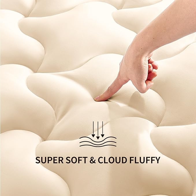 Premium Cooling Mattress Pad Beige - Image 4