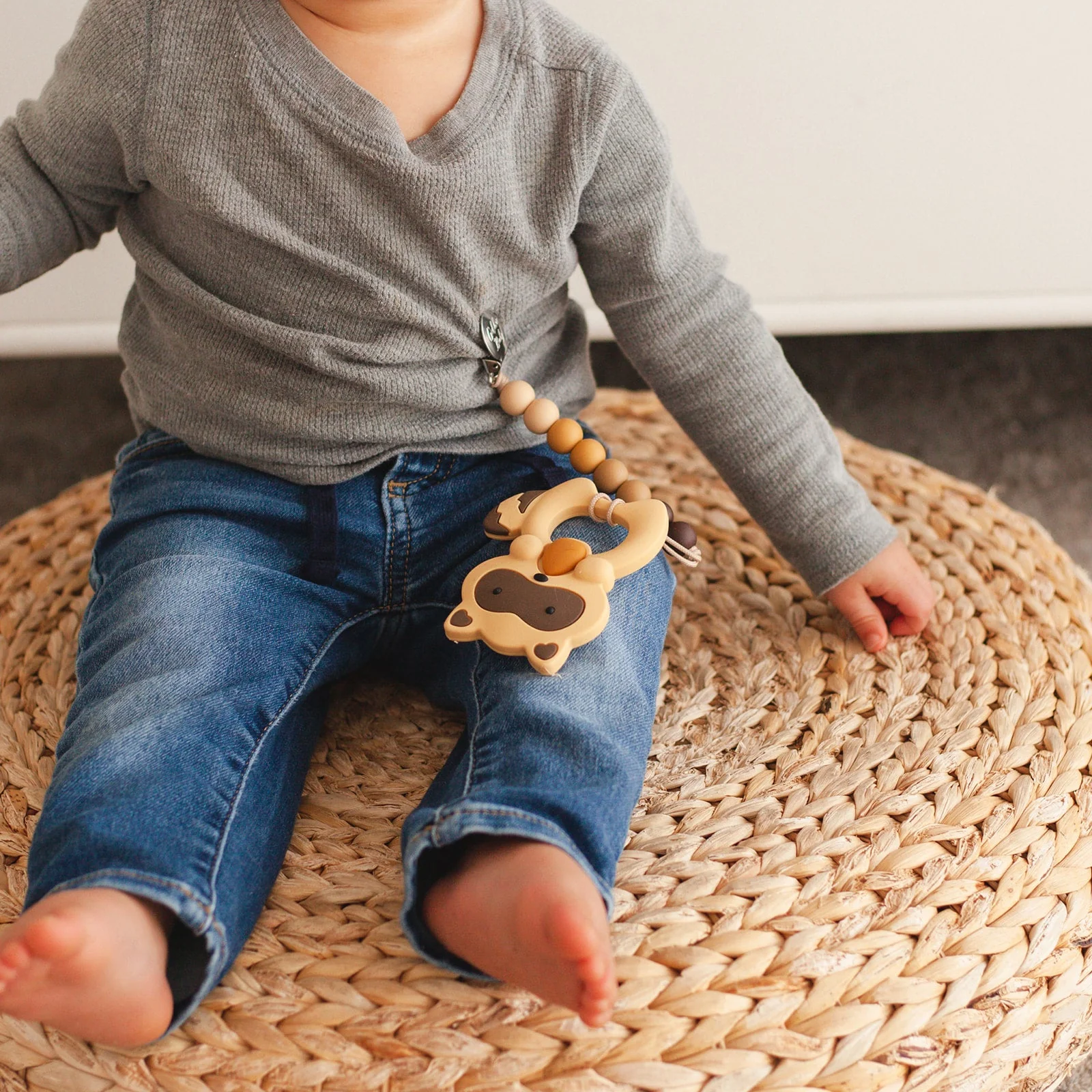 Raccoon Teether Set - Brown
