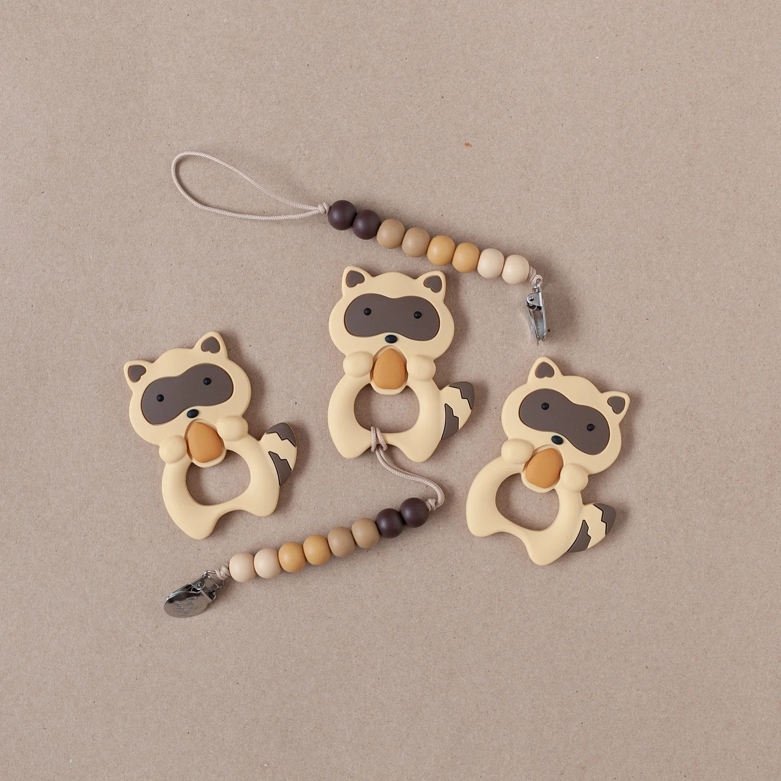 Raccoon Teether Set - Brown - Image 5