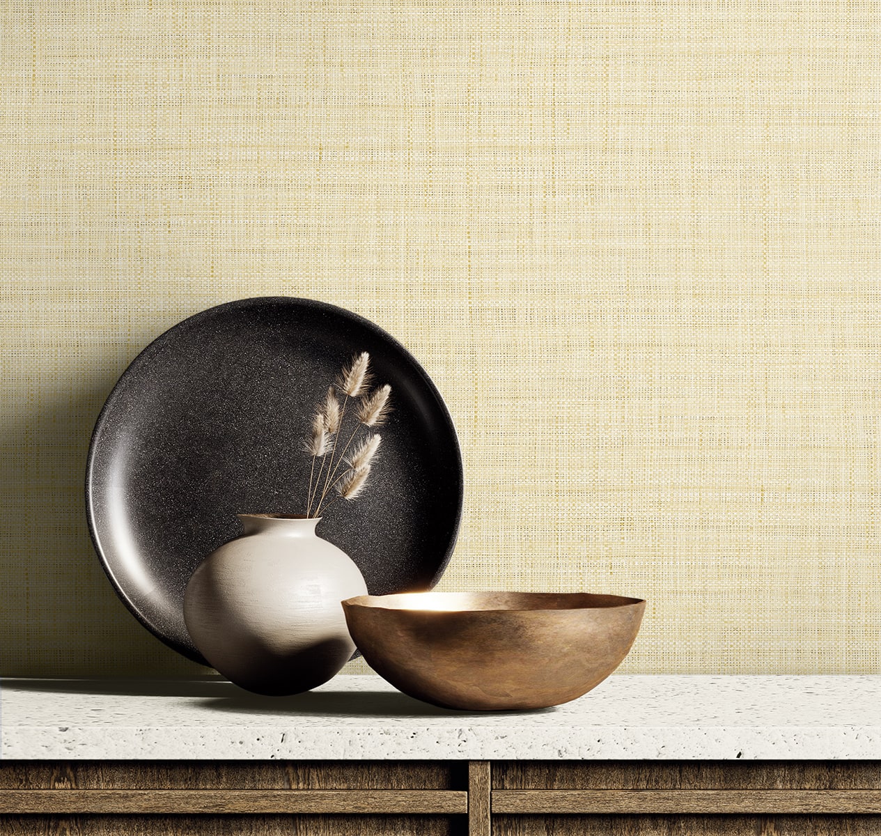 Raffia Harvest Twine Faux Weave Embossed Vinyl Unpasted Wallpaper - Image 6
