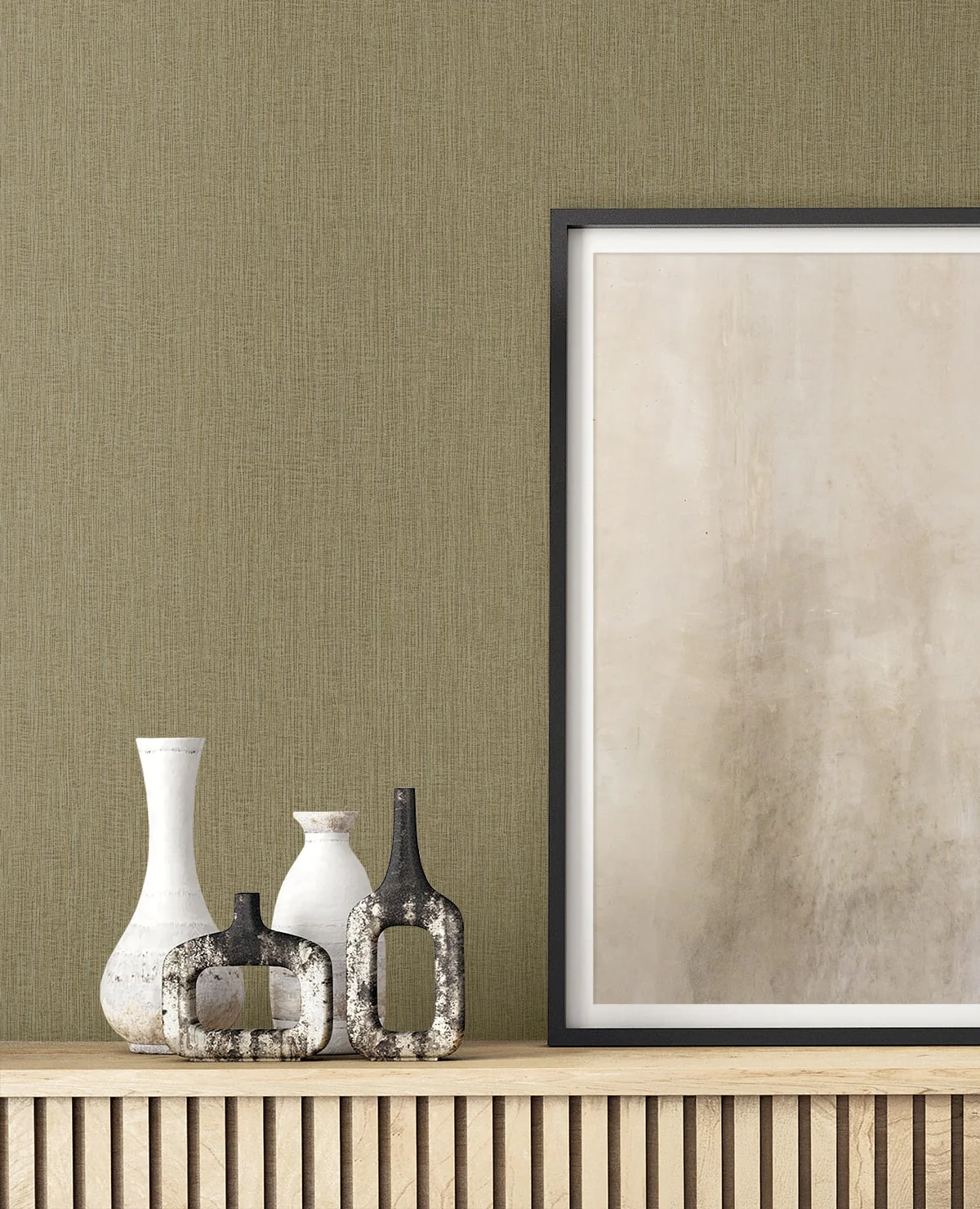 Raffia Natural Tether Embossed Vinyl Unpasted Wallpaper - Image 2