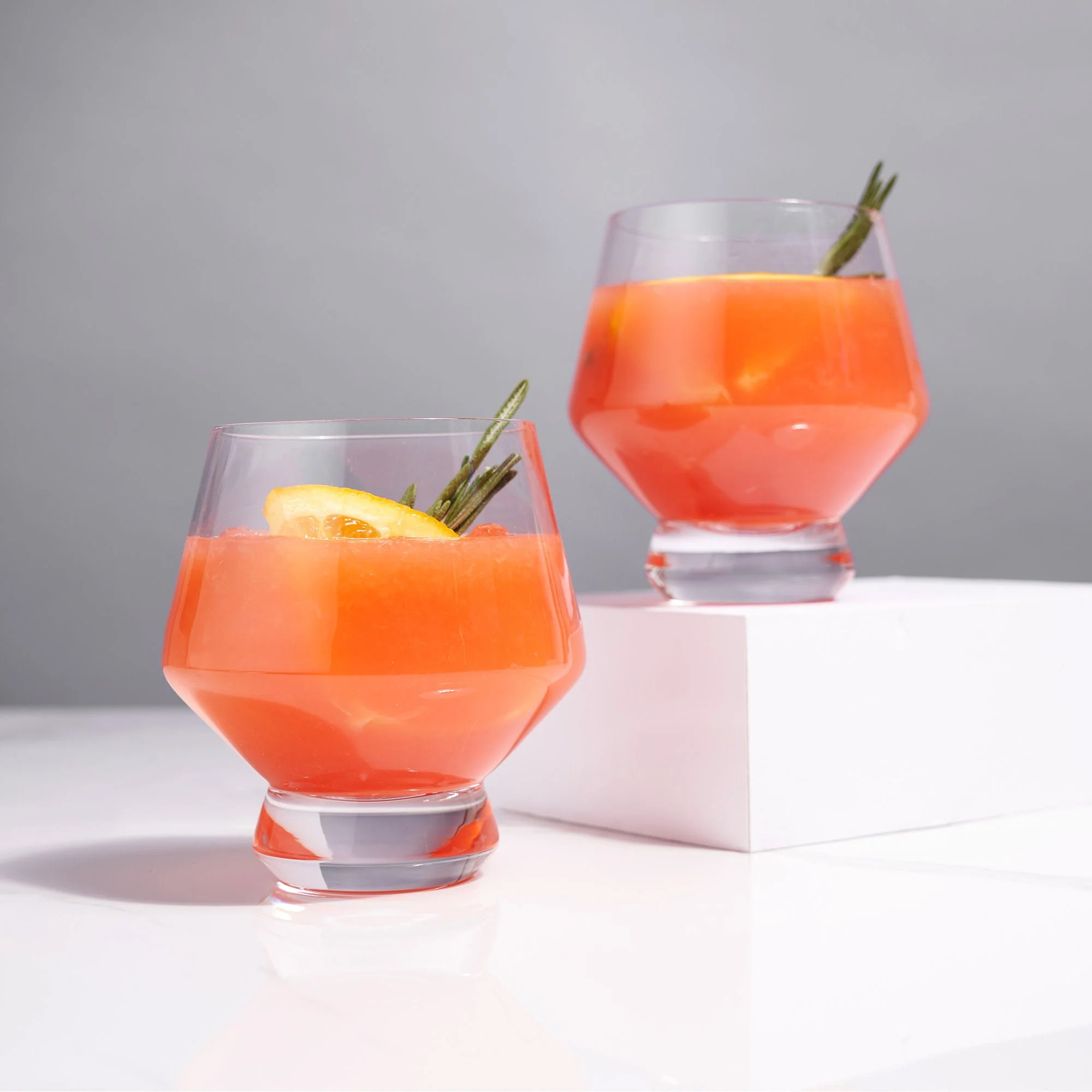 Raye Footed Crystal Punch Glasses Set of 2