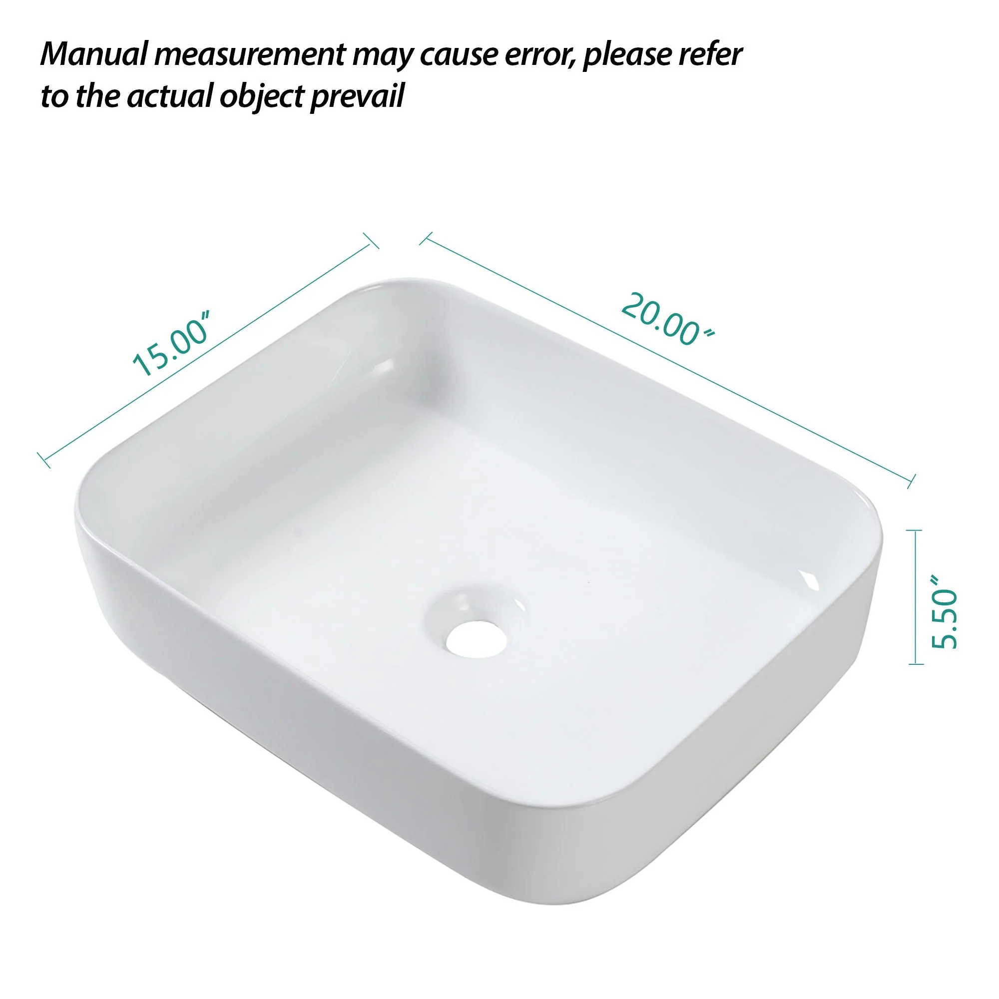 Rectangular Vessel Bathroom Sink - White by Couch - Image 2