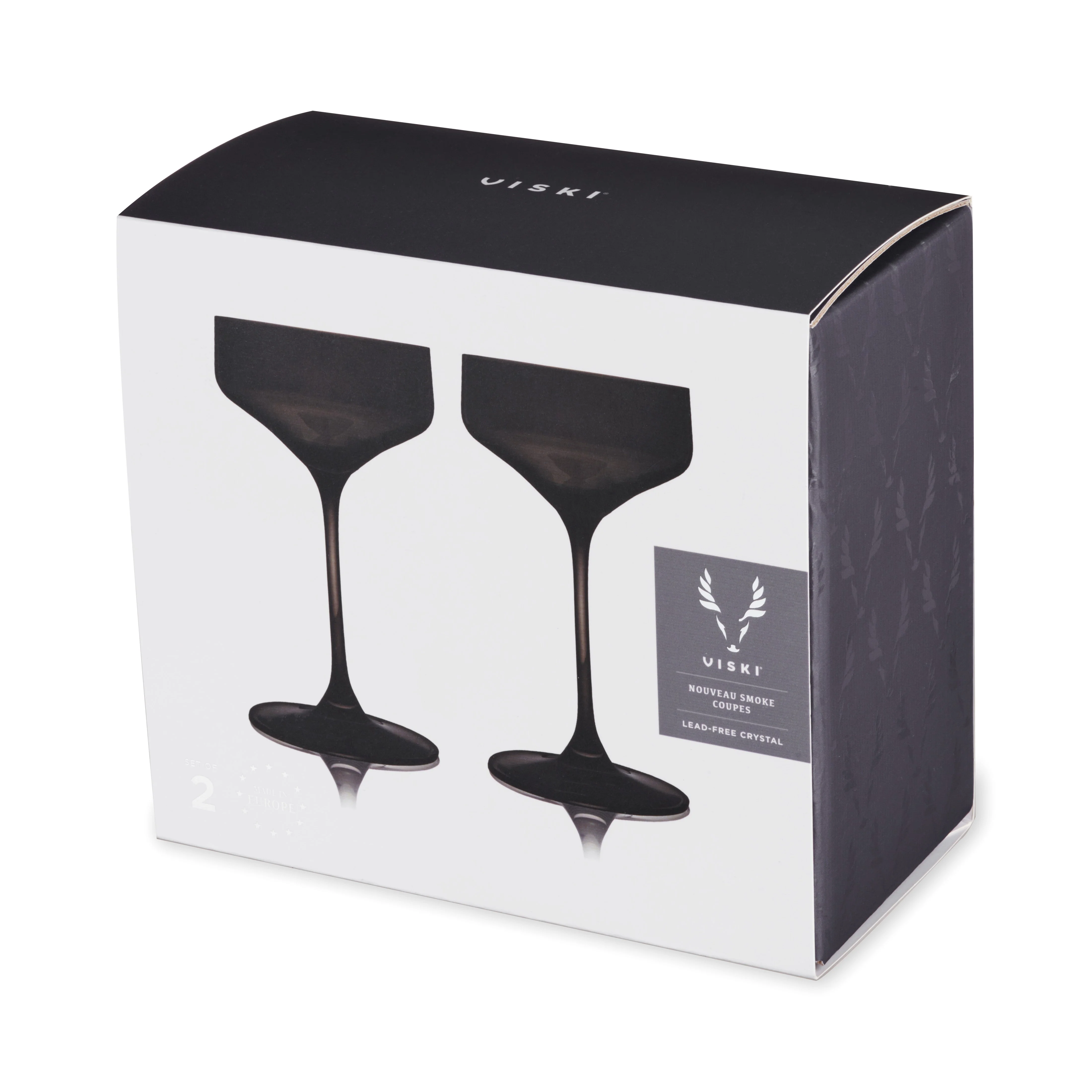 Reserve Nouveau Crystal Coupe Glasses in Smoke Set of 2 - Image 7
