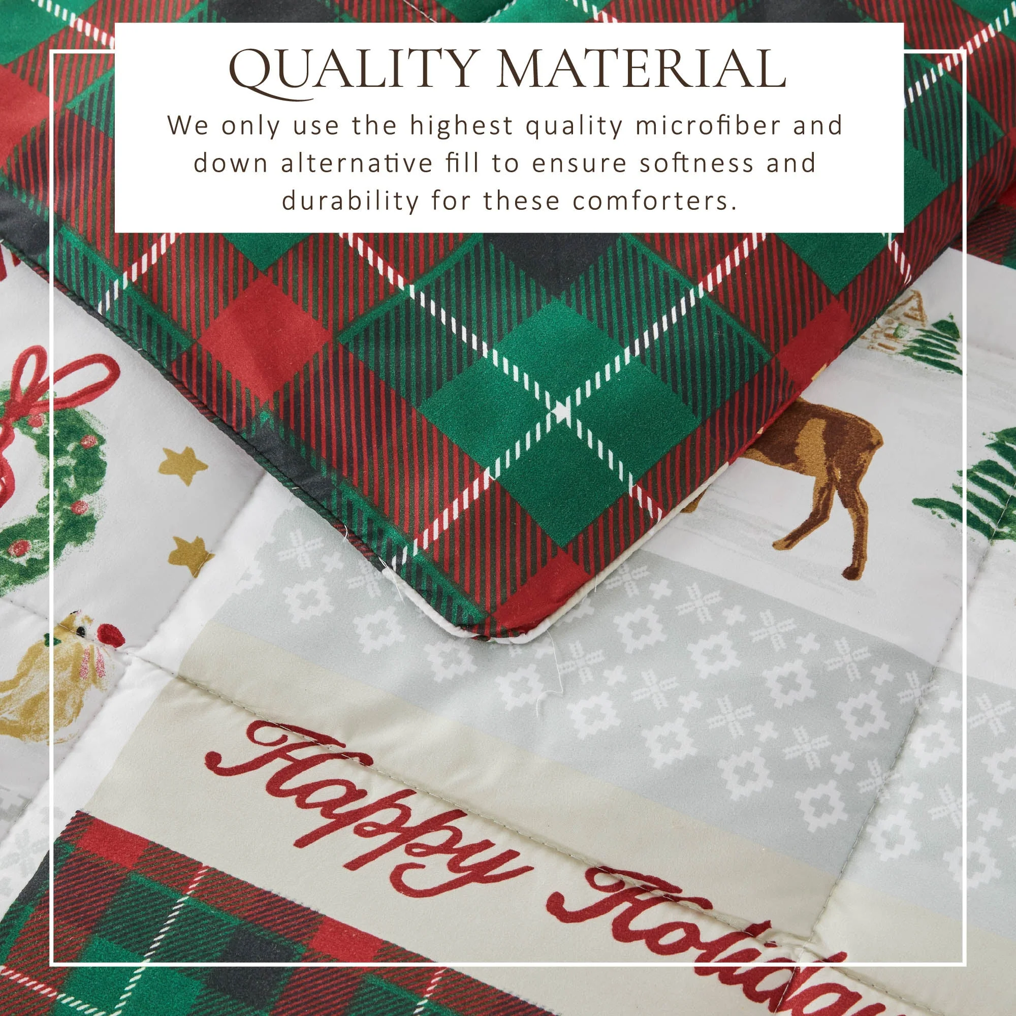 Reversible Christmas Comforter and Sham Set - Holiday / Lodge Odette Collection - Image 56