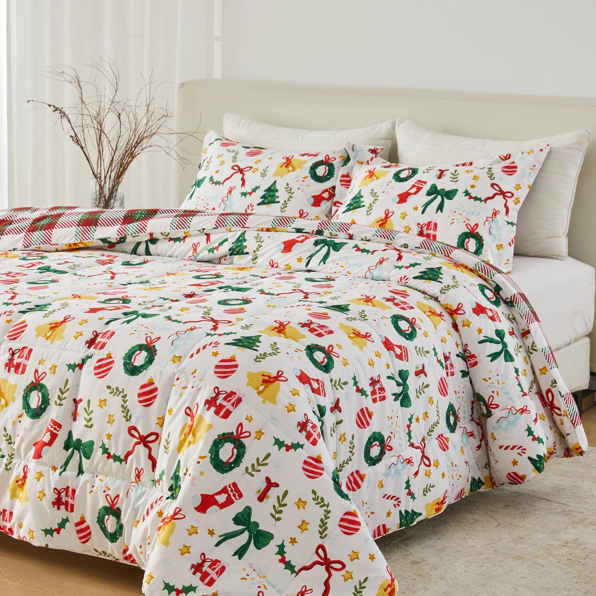 Reversible Christmas Comforter and Sham Set - Holiday / Lodge Odette Collection - Image 66