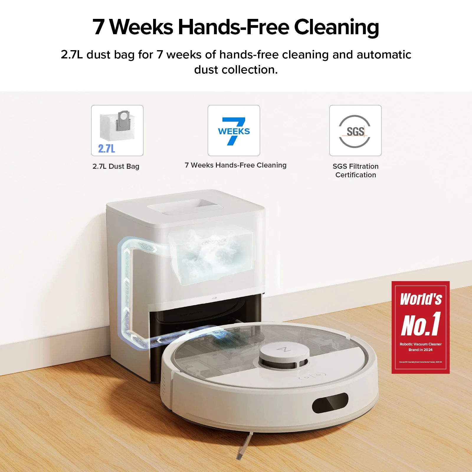 Roborock Q7 M5+ Robot Vacuum and Mop with Auto- Empty Dock - Image 9