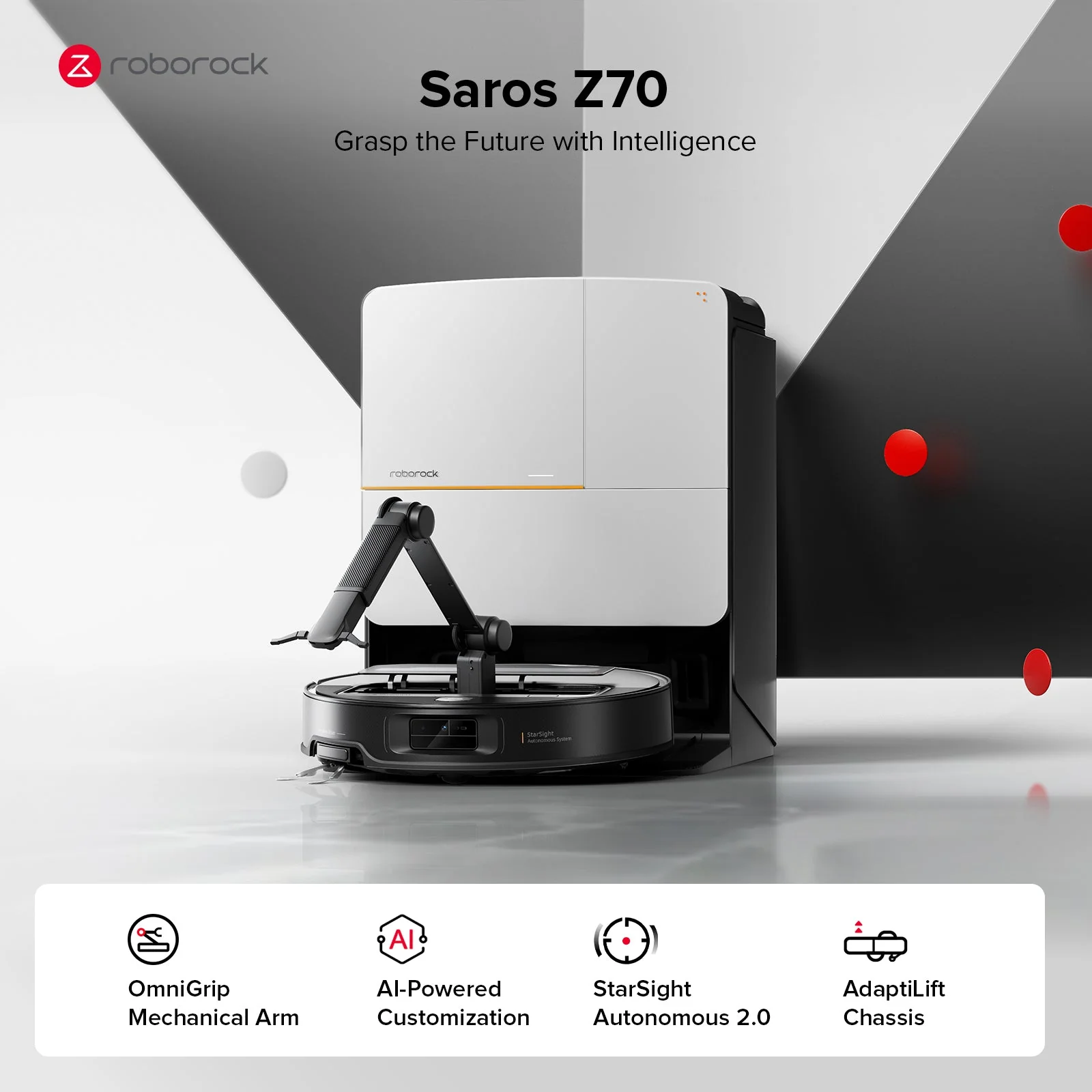 Roborock Saros Z70 Robot Vacuum with OmniGrip™ Mechanical Arm - Image 12