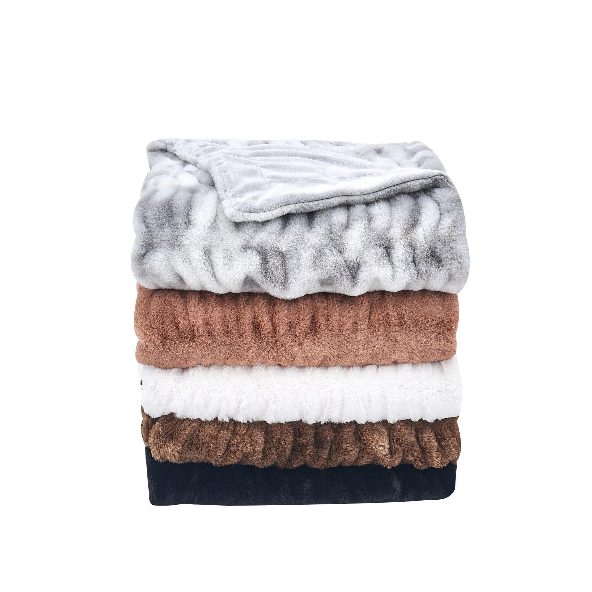 Ruched Faux Fur Throw Blanket - Alondra Collection - Image 10