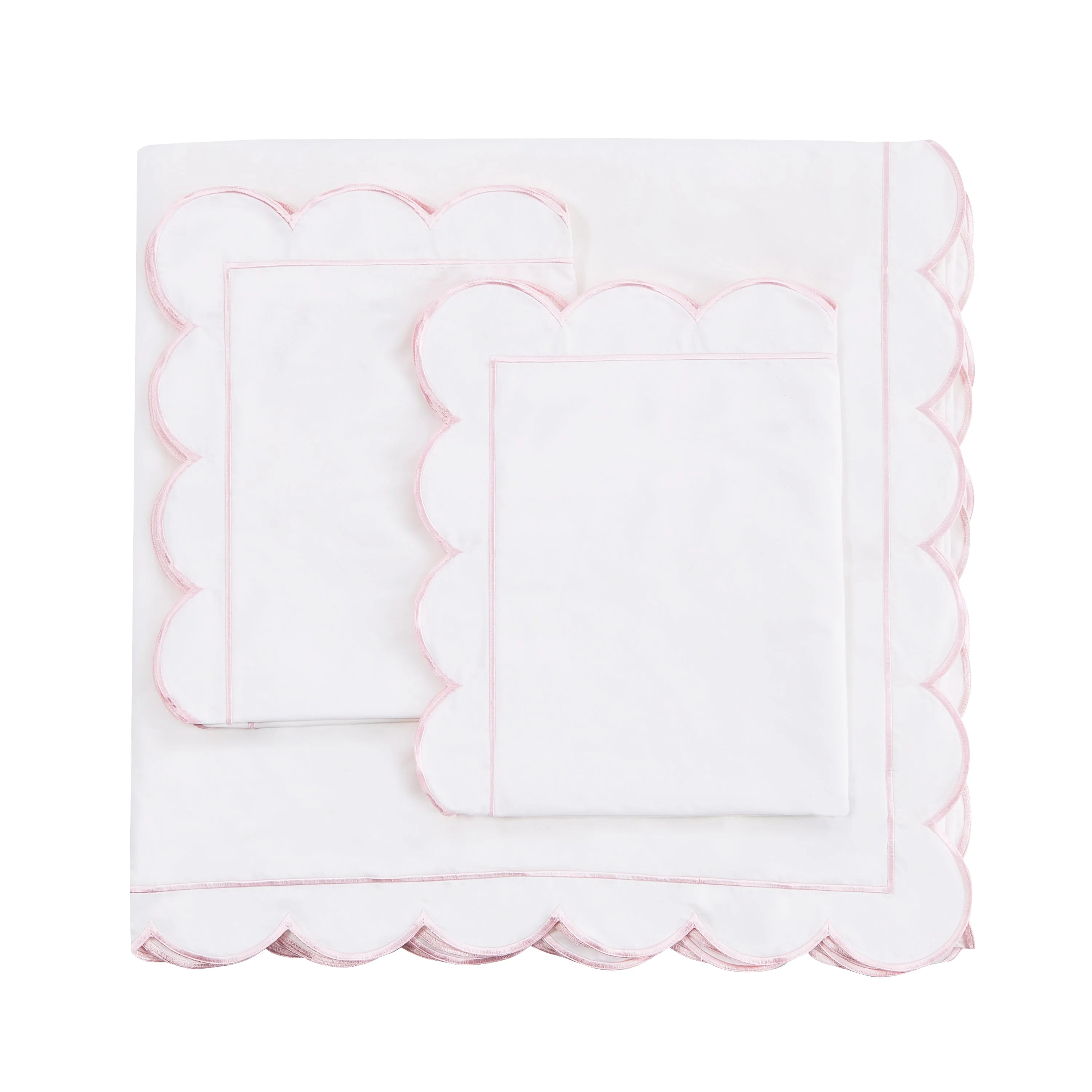 Scallop Frame Embroidered Cotton Percale Duvet Set - Image 6