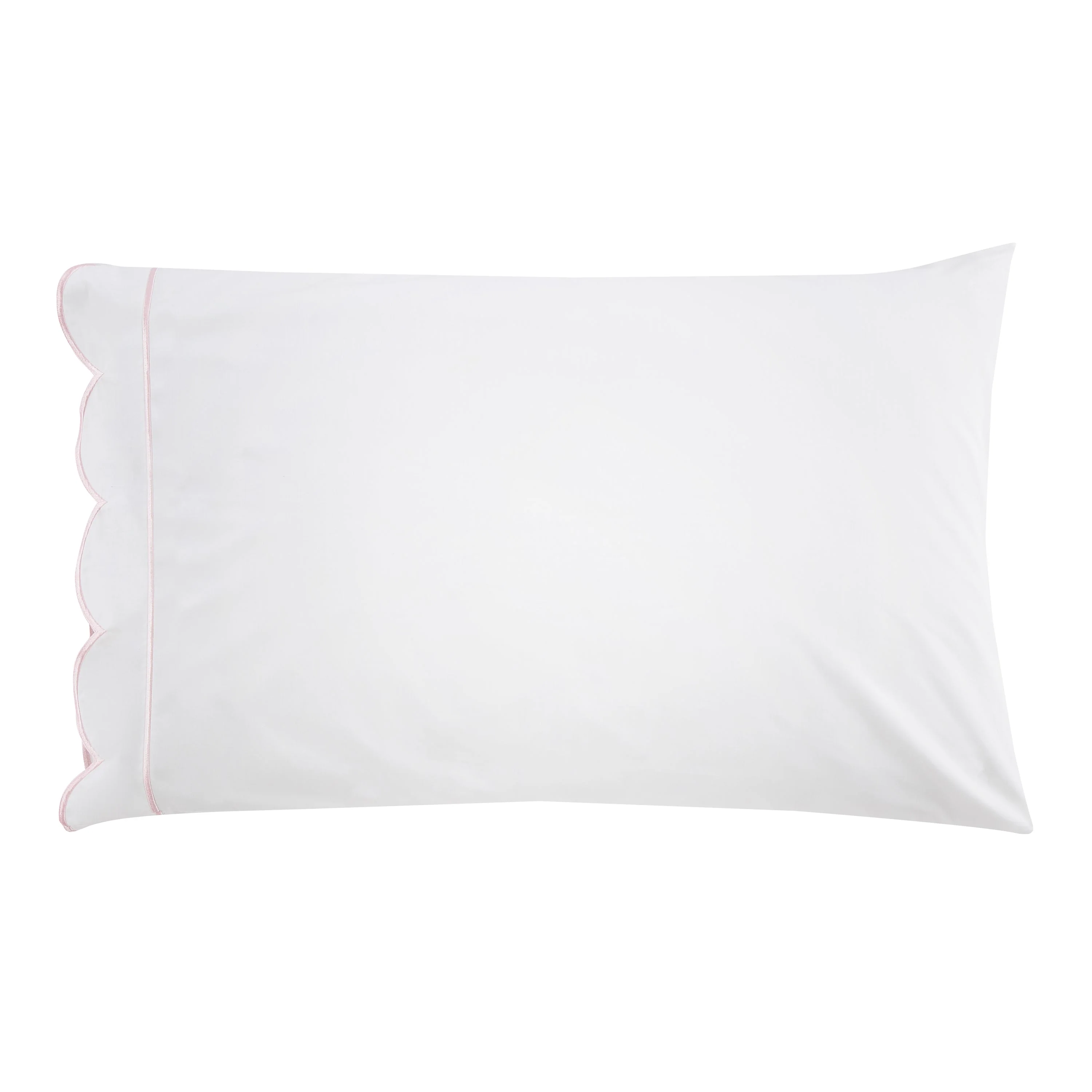 Scallop Frame Embroidered Cotton Percale Pillowcase Pair - Image 2
