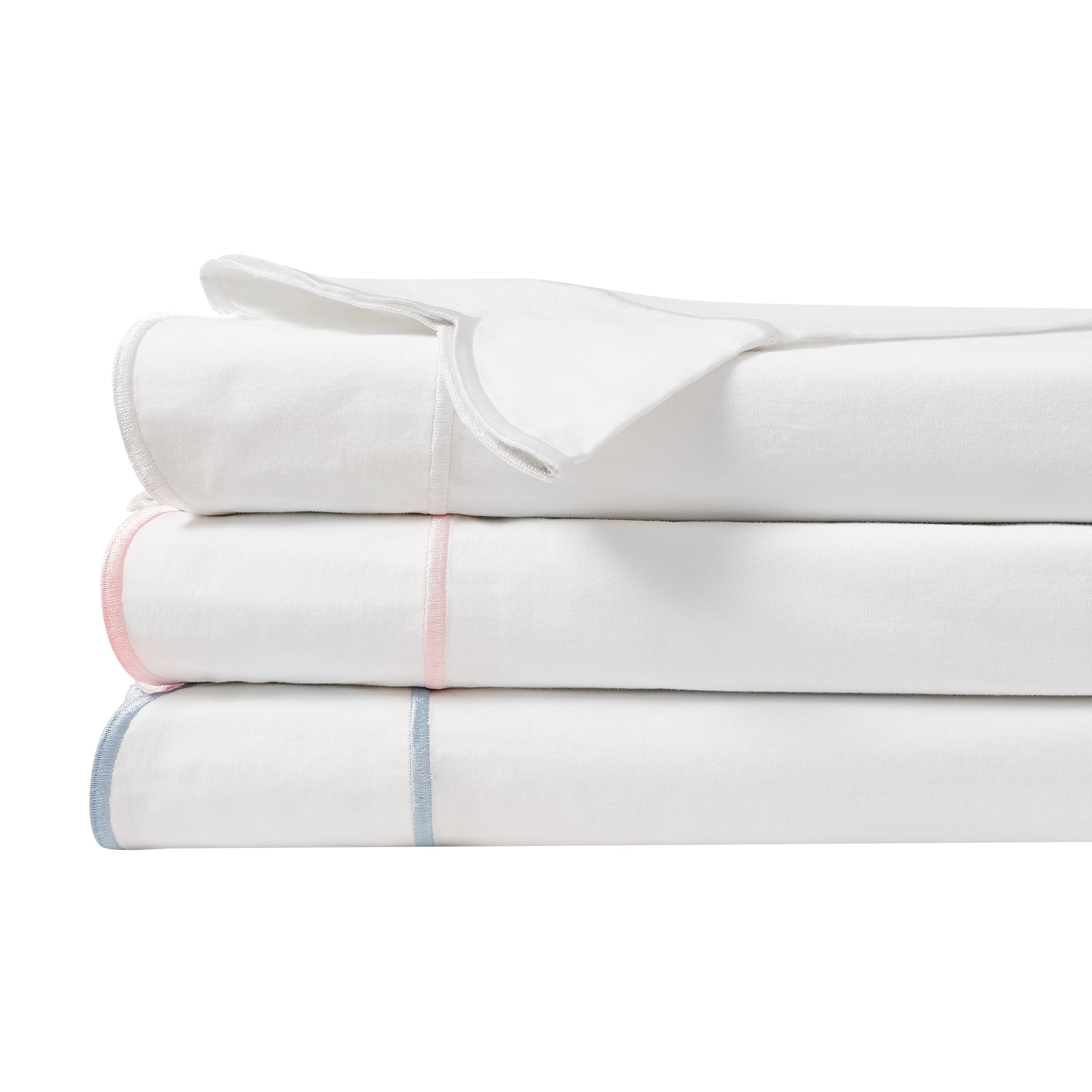 Scallop Frame Embroidered Cotton Percale Pillowcase Pair - Image 3