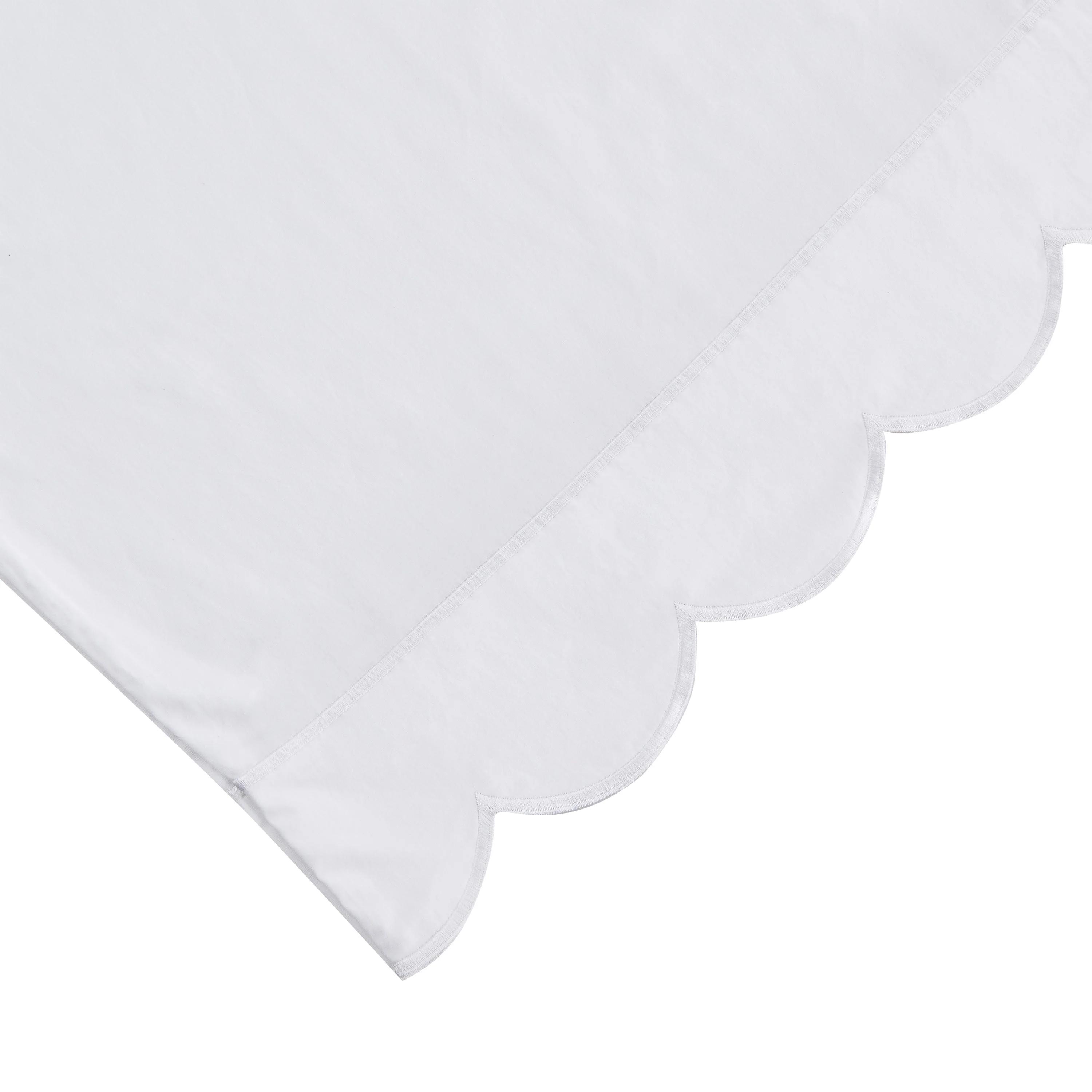 Scallop Frame Embroidered Cotton Percale Pillowcase Pair - Image 4