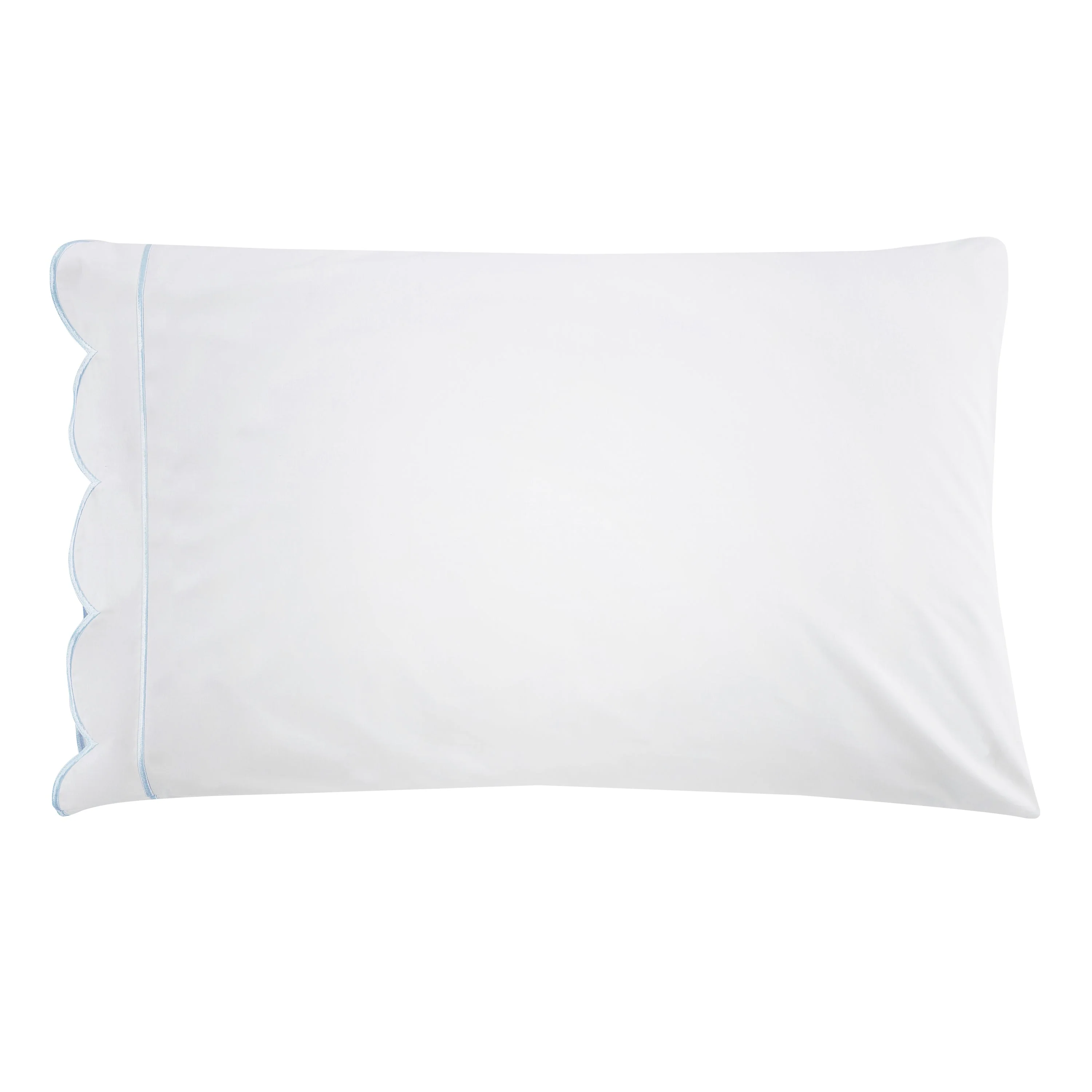 Scallop Frame Embroidered Cotton Percale Pillowcase Pair - Image 5